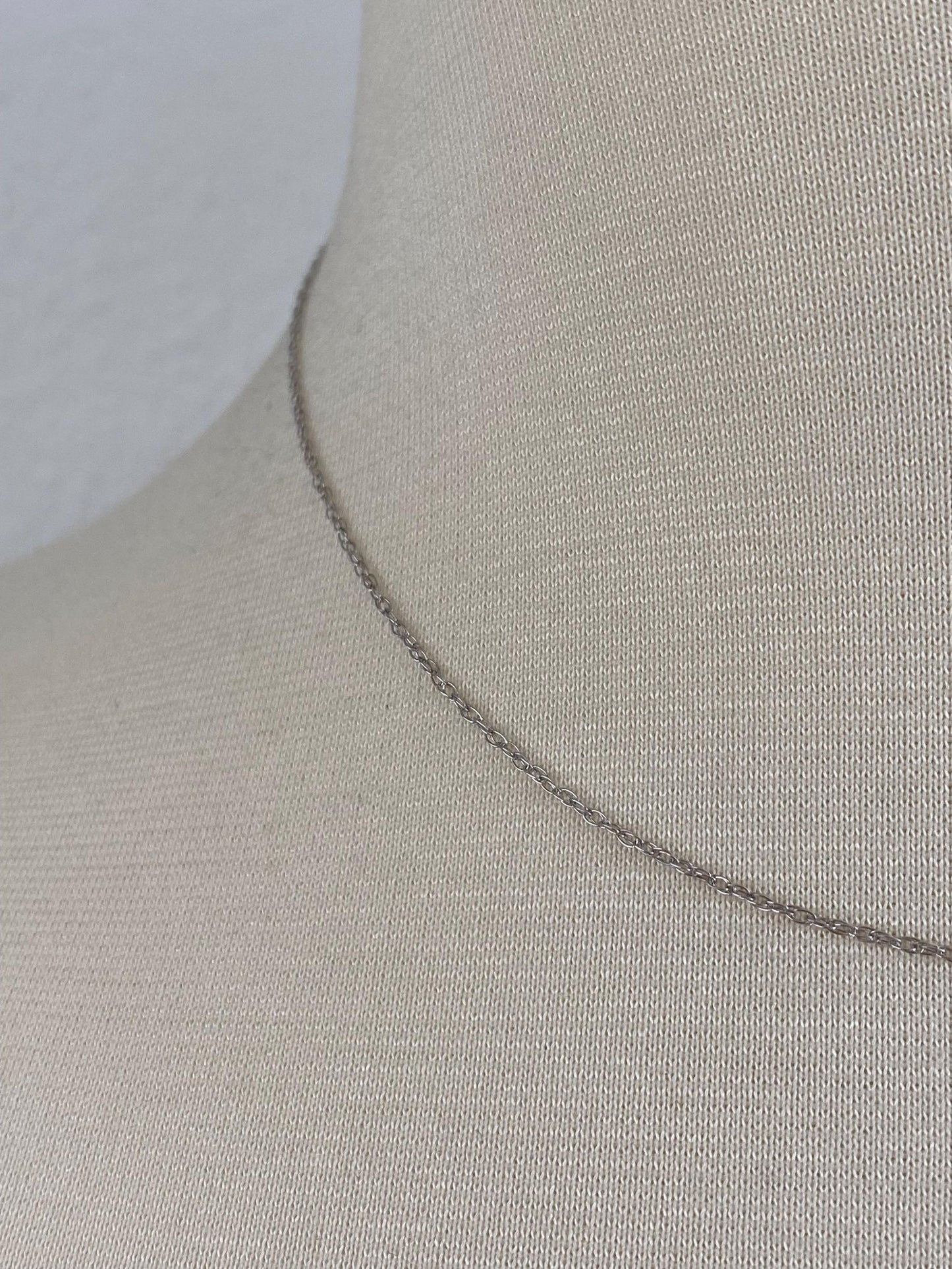 Vintage Solid 14k White Gold Chain Necklace - 16 inches