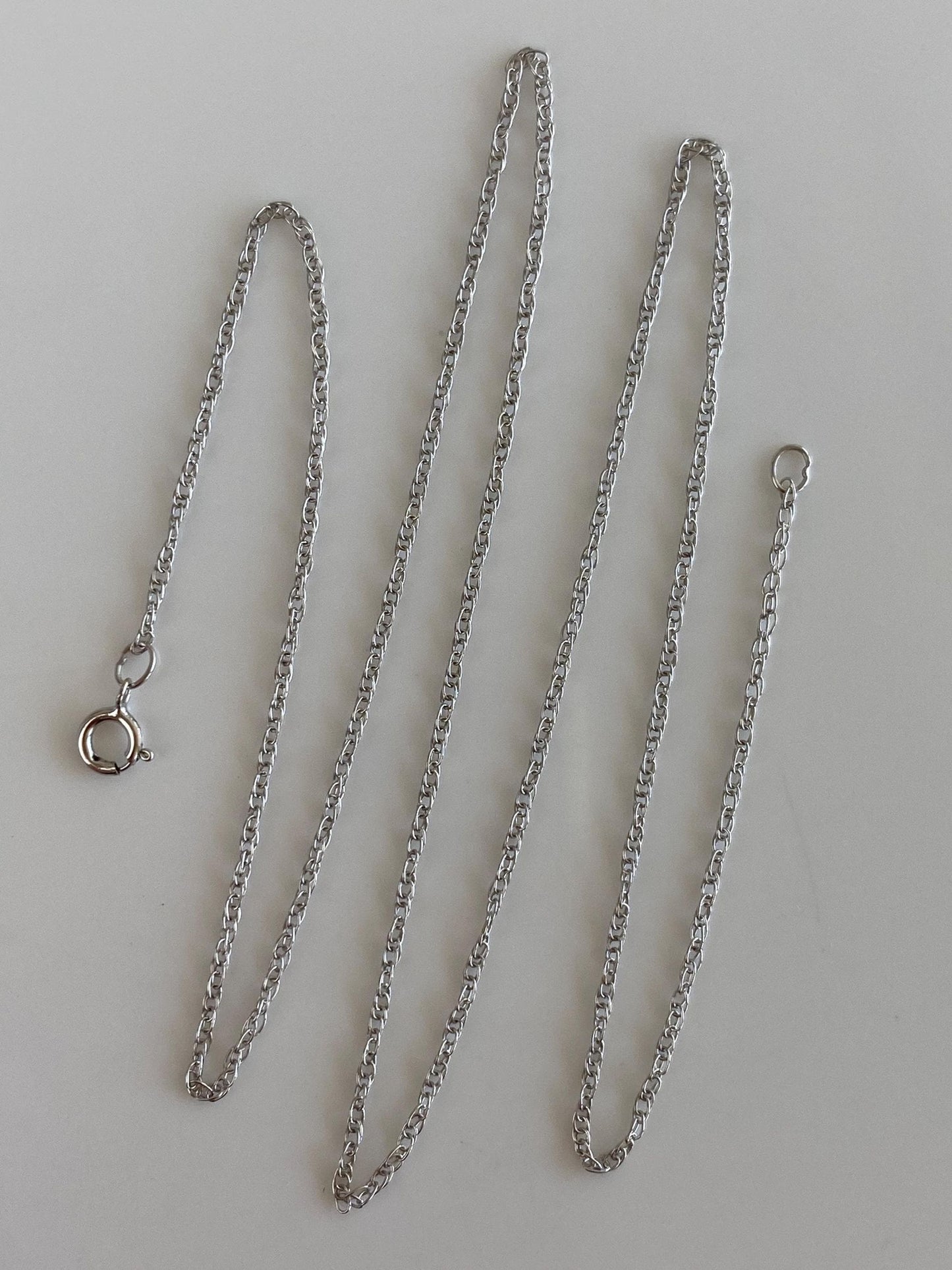Vintage Solid 14k White Gold Chain Necklace - 16 inches