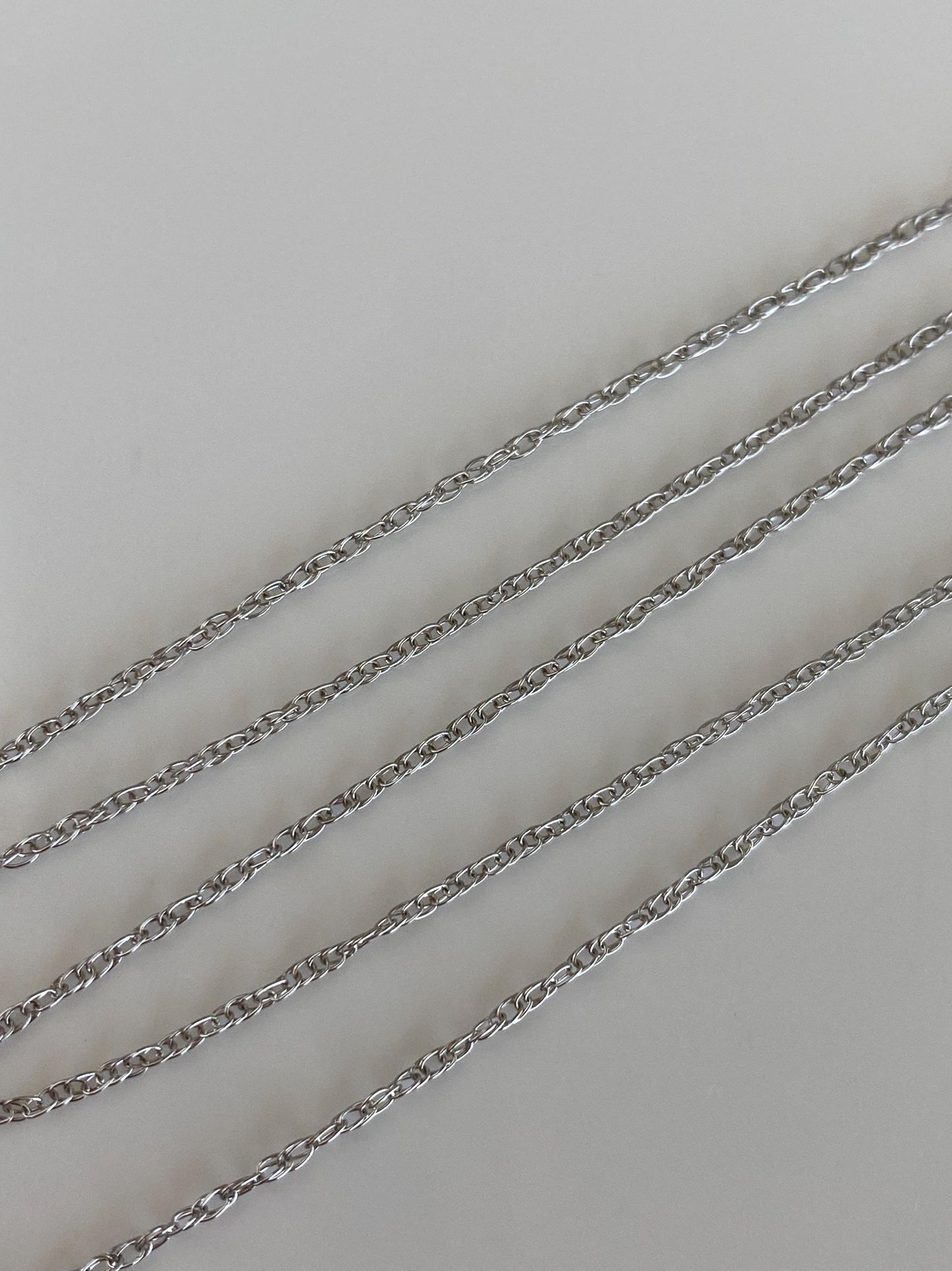 Vintage Solid 14k White Gold Chain Necklace - 16 inches