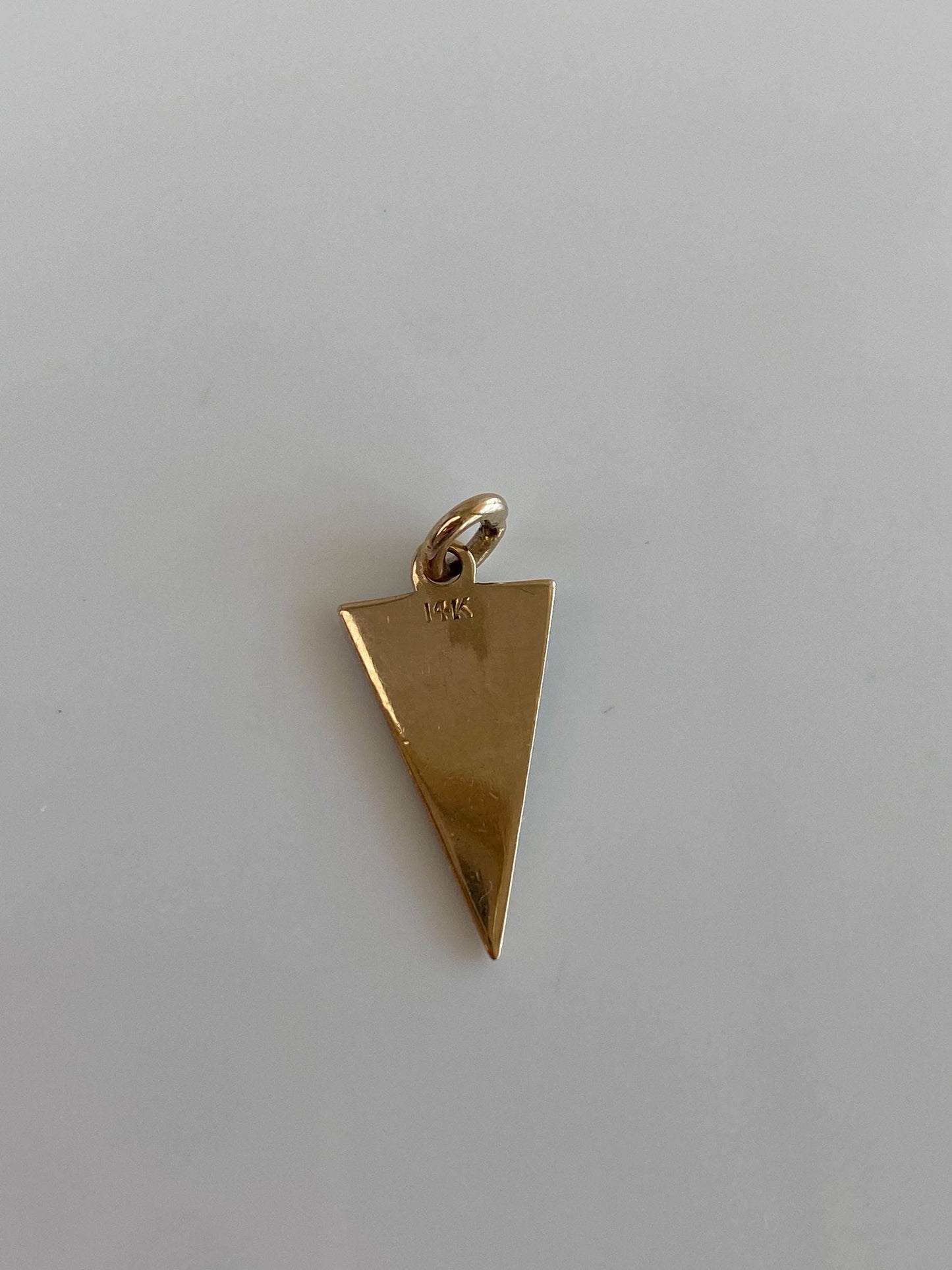 Vintage Solid 14k Yellow Gold Enamel 'S' Flag Charm