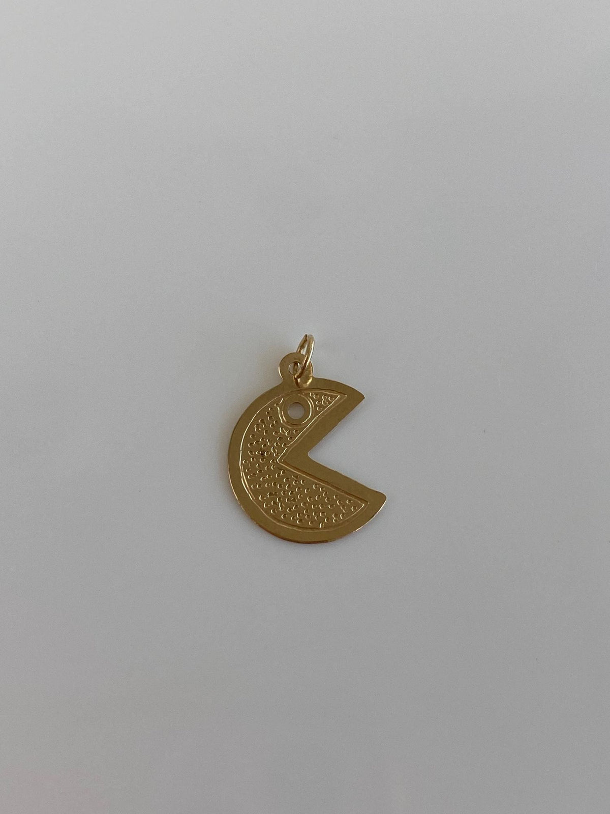Vintage Solid 14k Yellow Gold Pacman Charm