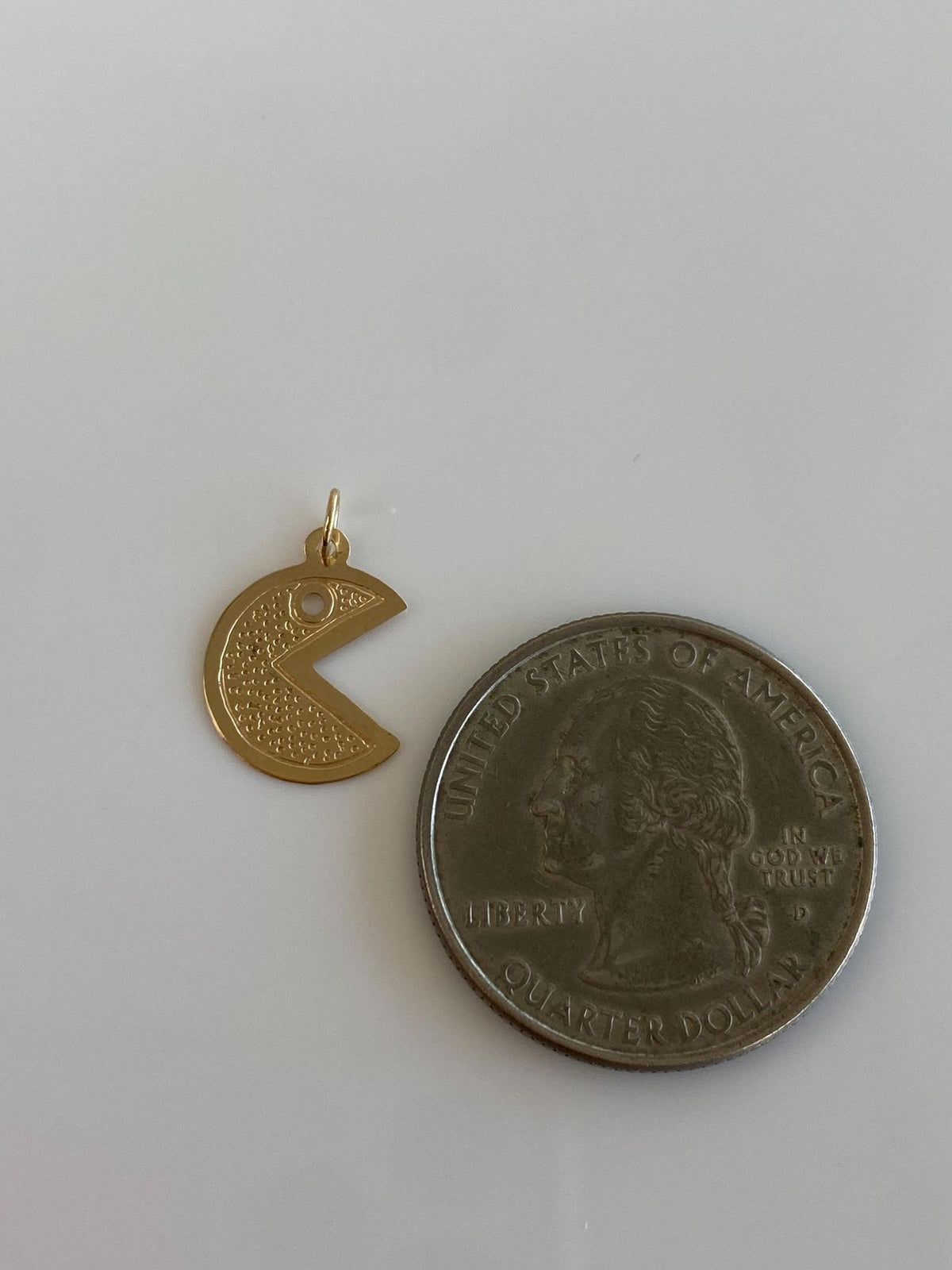 Vintage Solid 14k Yellow Gold Pacman Charm