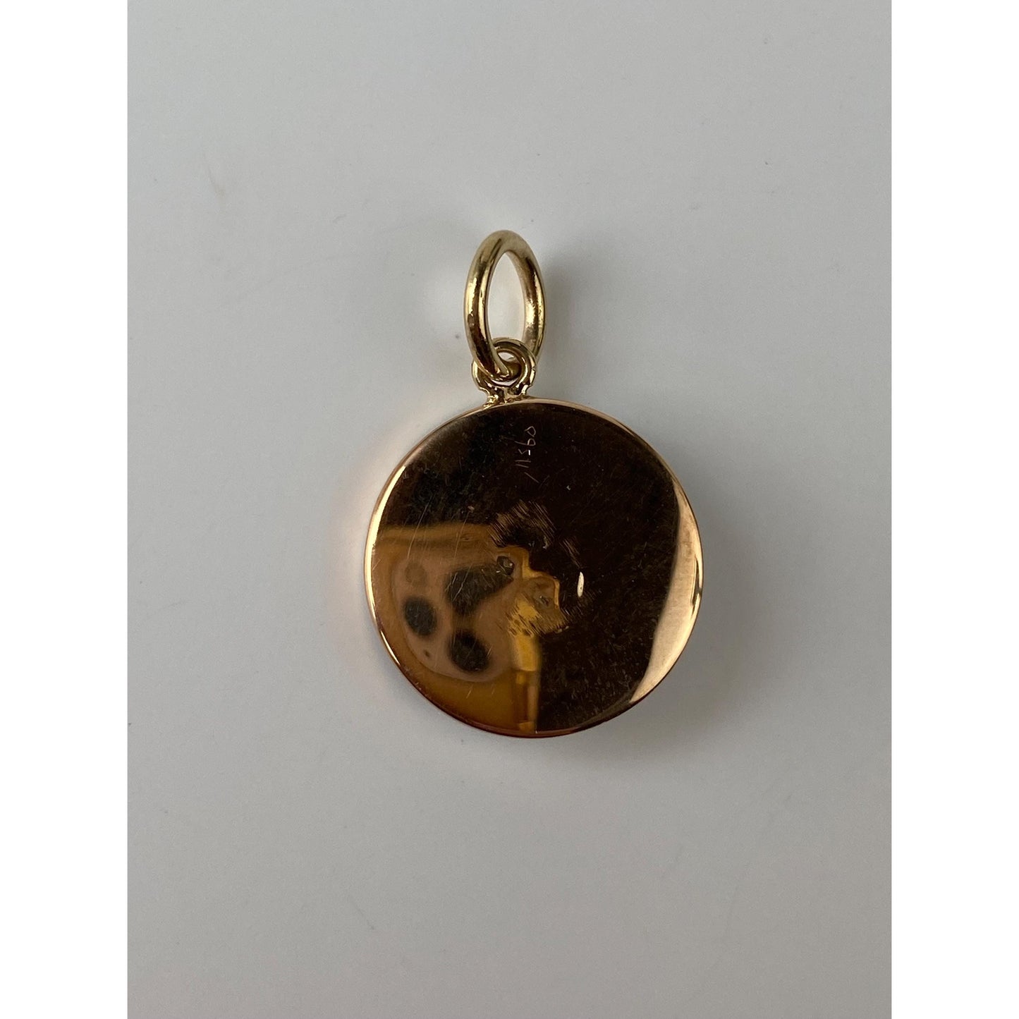 Vintage Solid 14k Yellow Gold Mother Of Pearl Cufflink Conversion Charm