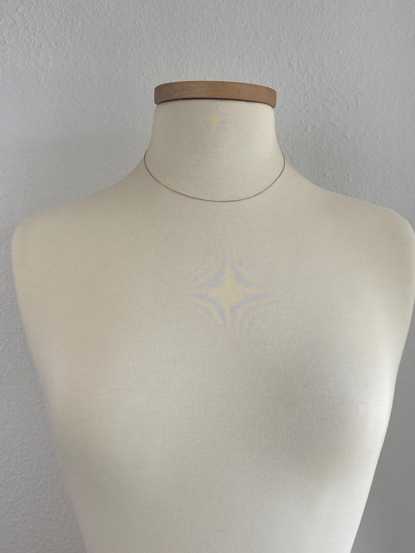 Vintage Solid 14k Yellow Gold Dainty Curb Chain Necklace - 16.5 inches