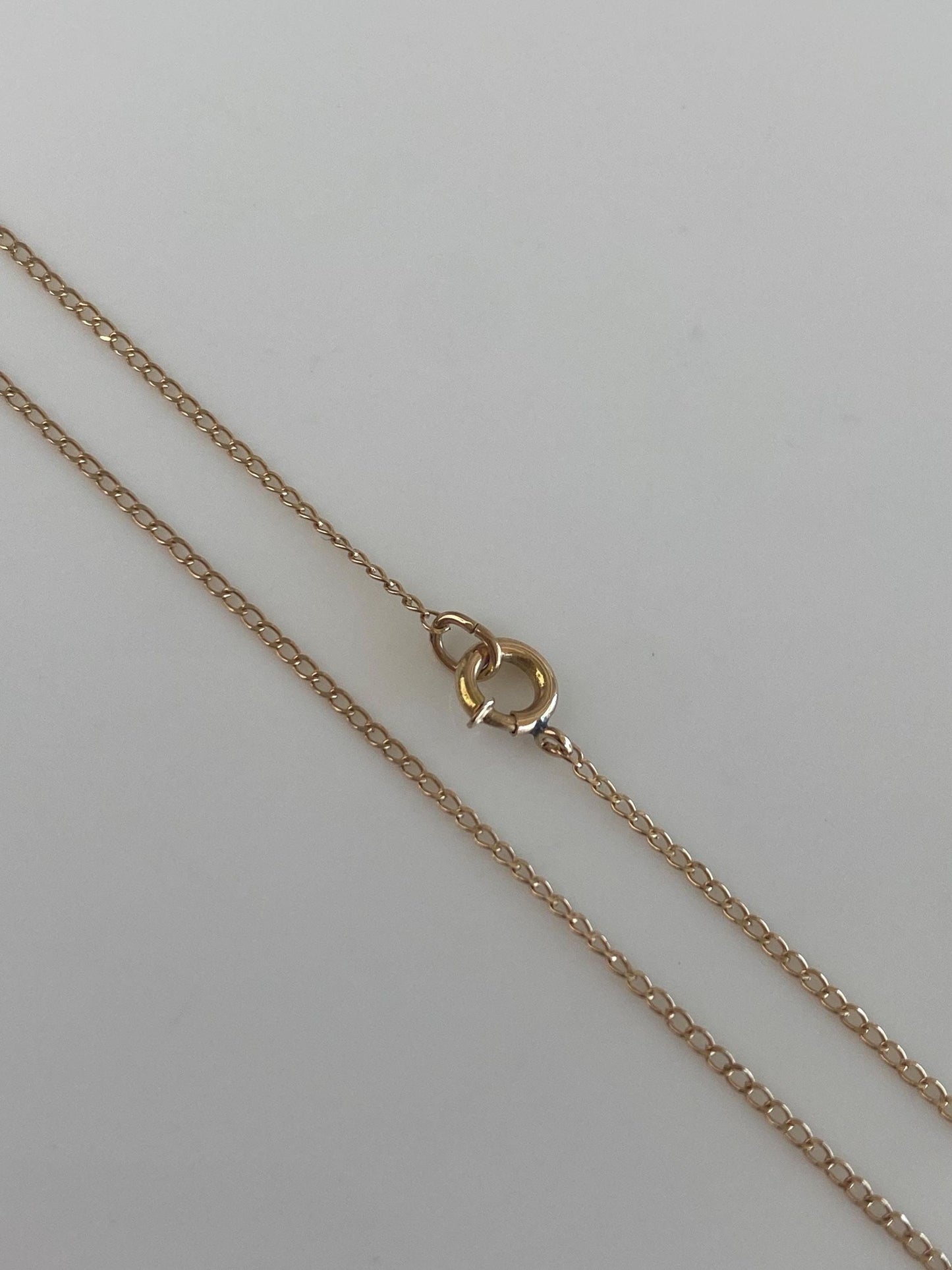Vintage Solid 14k Yellow Gold Dainty Curb Chain Necklace - 16.5 inches