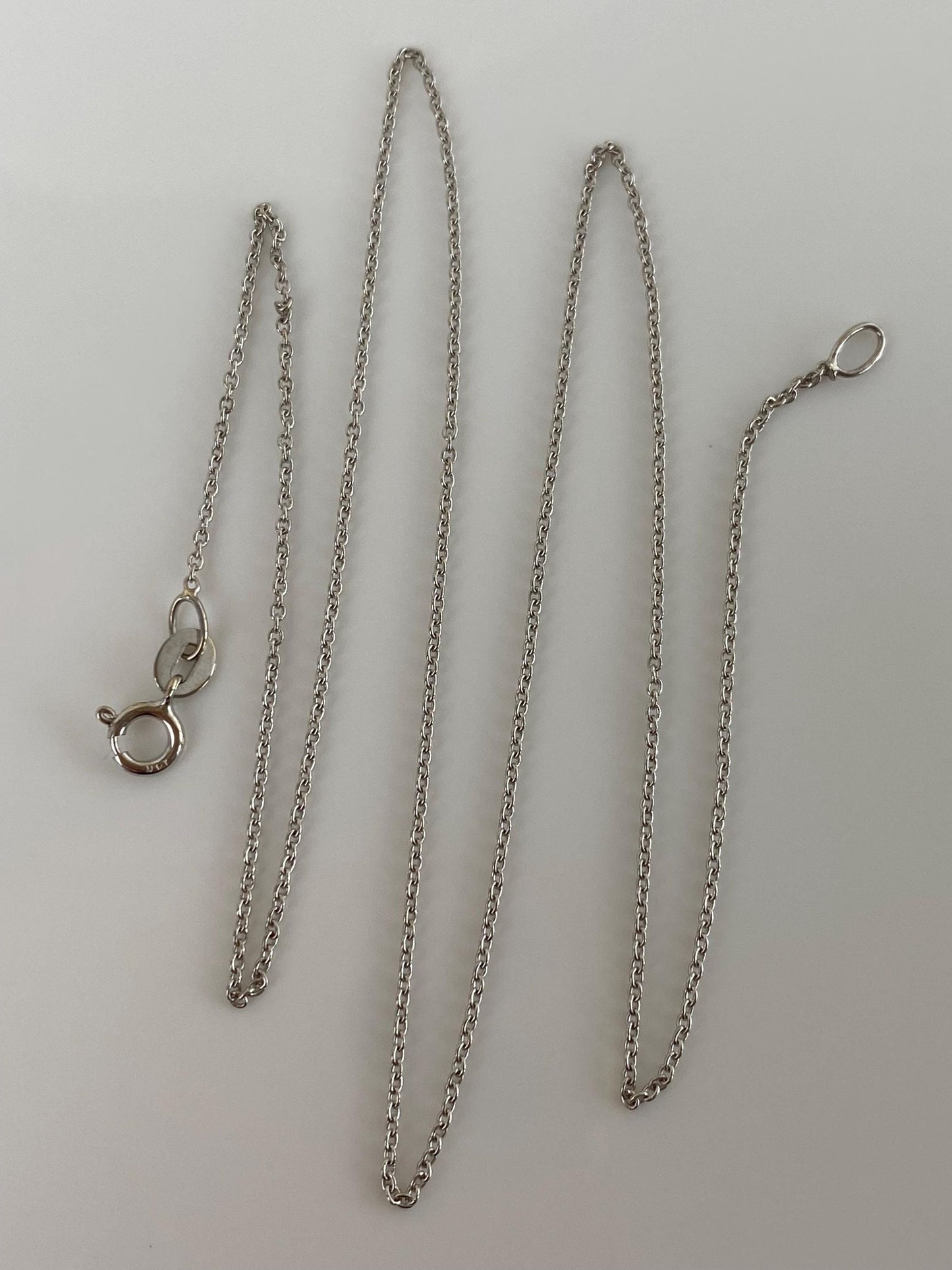 Vintage Solid 14k White Gold Dainty Cable Chain Necklace - 16 inches