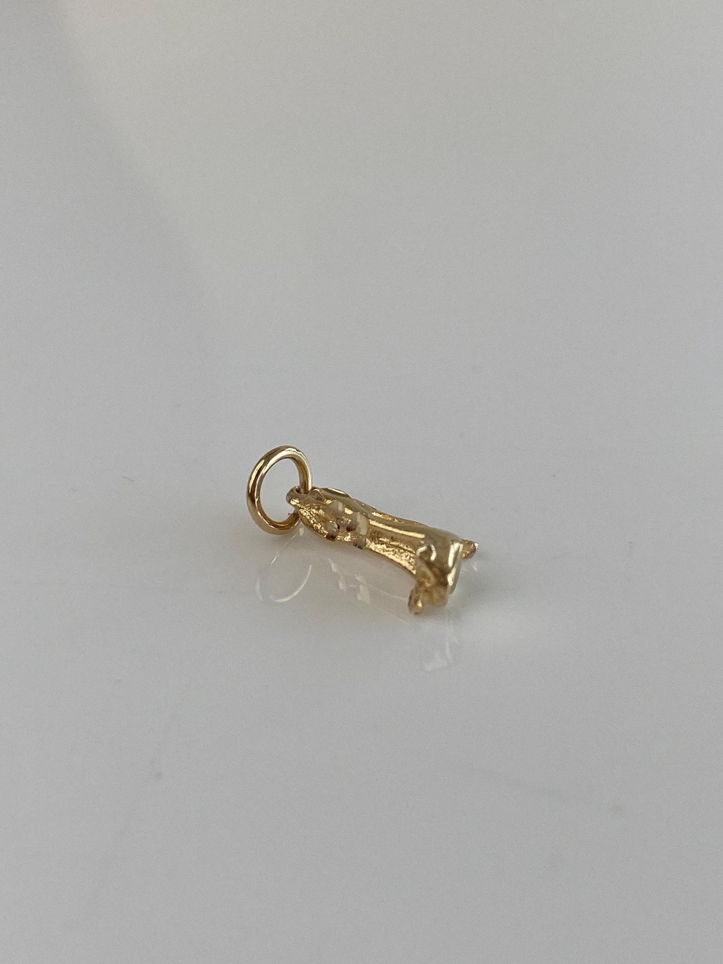 Vintage Solid 14k Yellow Gold Diamond Cut High Heel Charm