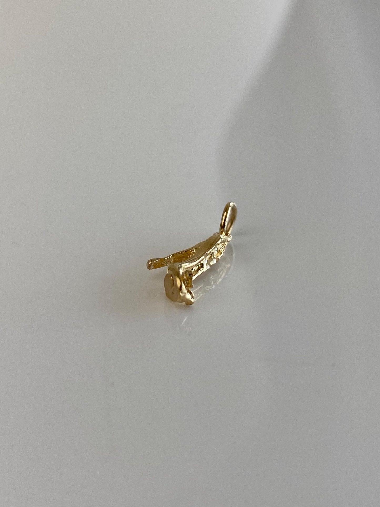 Vintage Solid 14k Yellow Gold Diamond Cut High Heel Charm