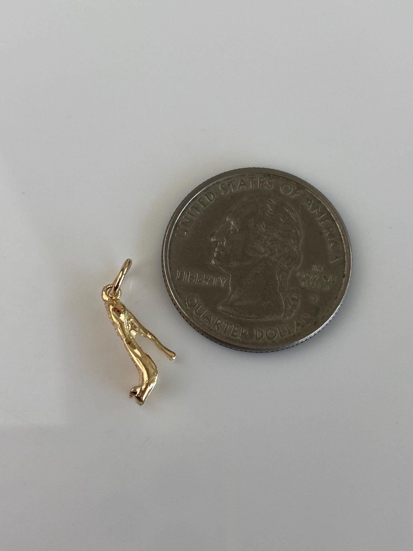 Vintage Solid 14k Yellow Gold Diamond Cut High Heel Charm