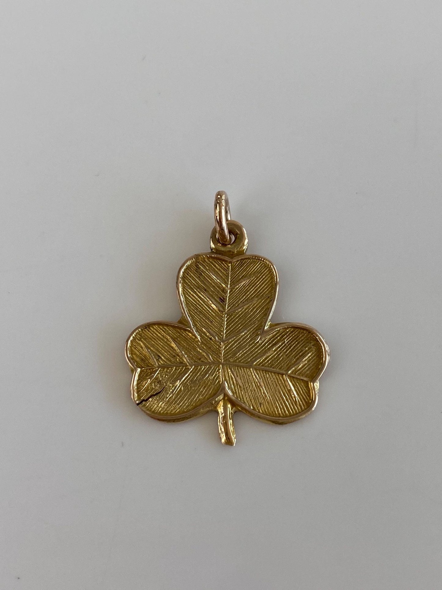 Vintage Solid 9k Yellow Gold Shamrock Clover Charm
