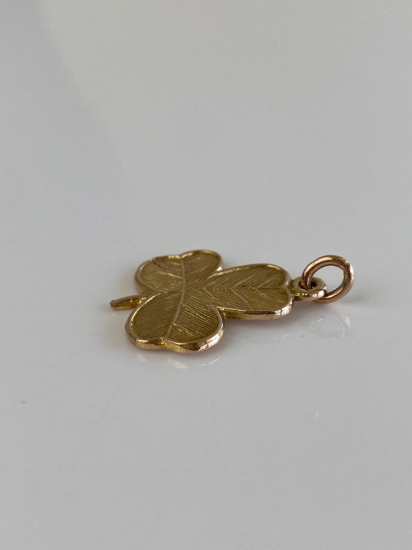 Vintage Solid 9k Yellow Gold Shamrock Clover Charm