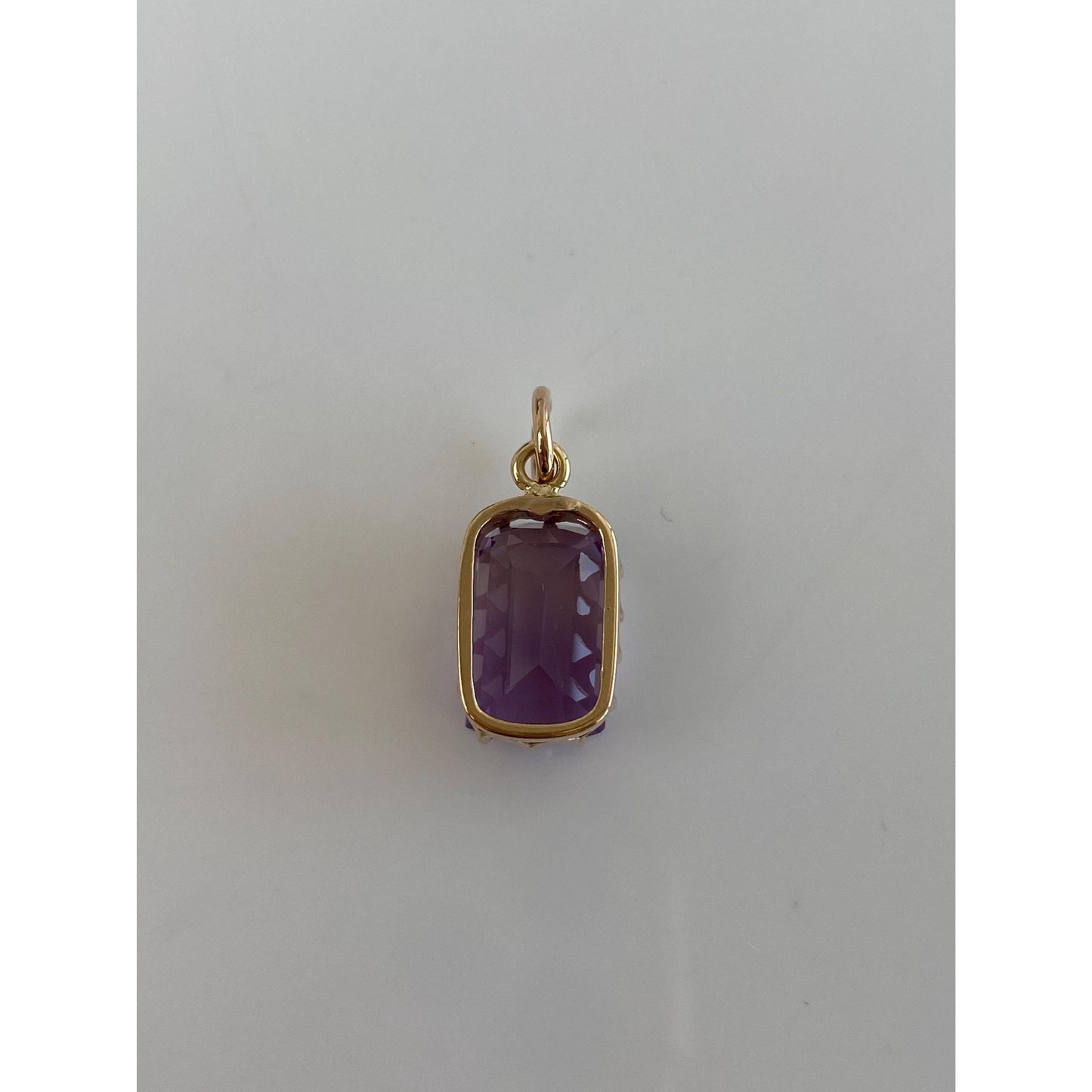 Vintage Solid 14k Rosey Gold Amethyst Charm
