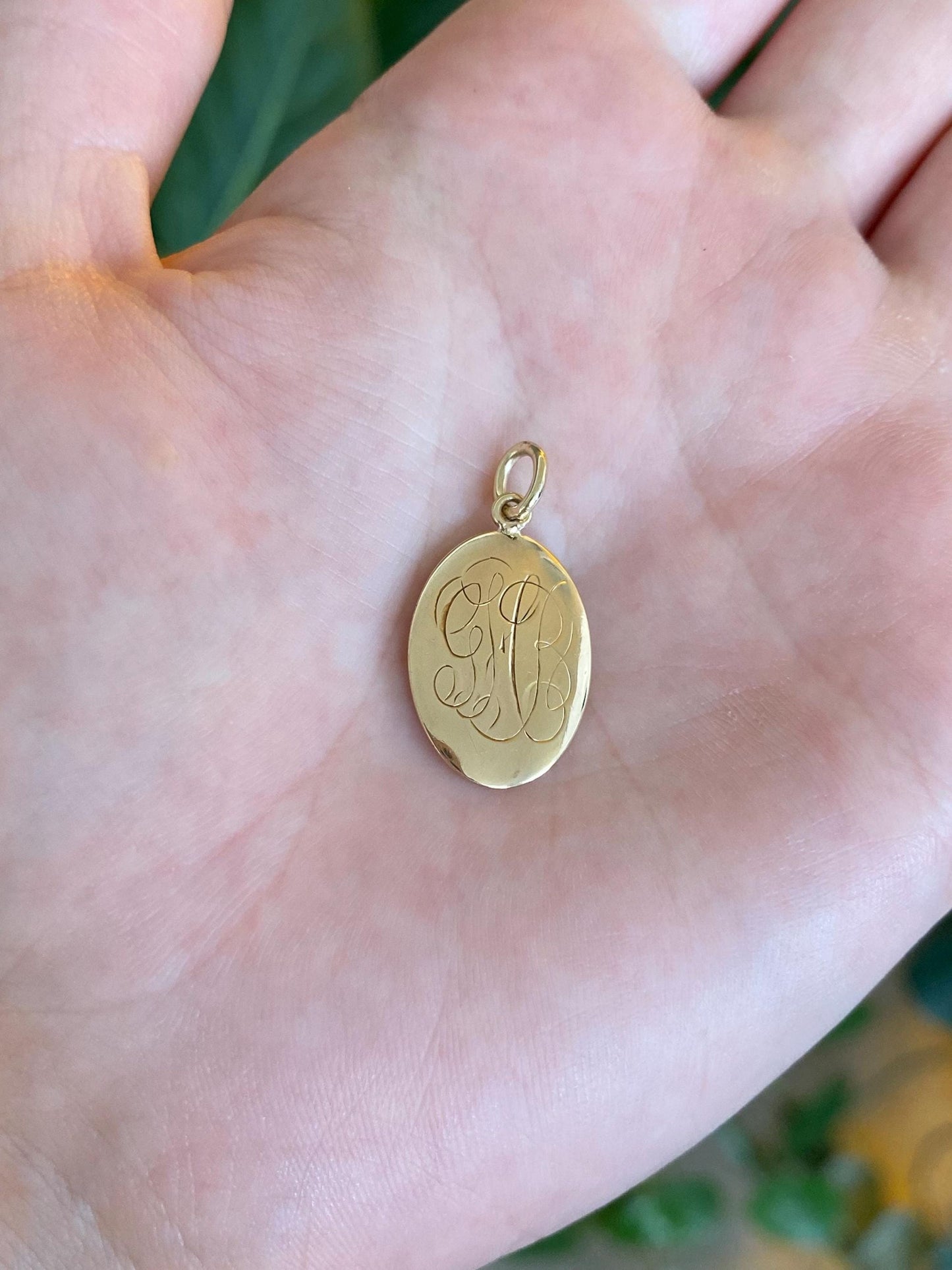 Vintage Solid 14k Yellow Gold Monogram Cufflink Conversion Charm