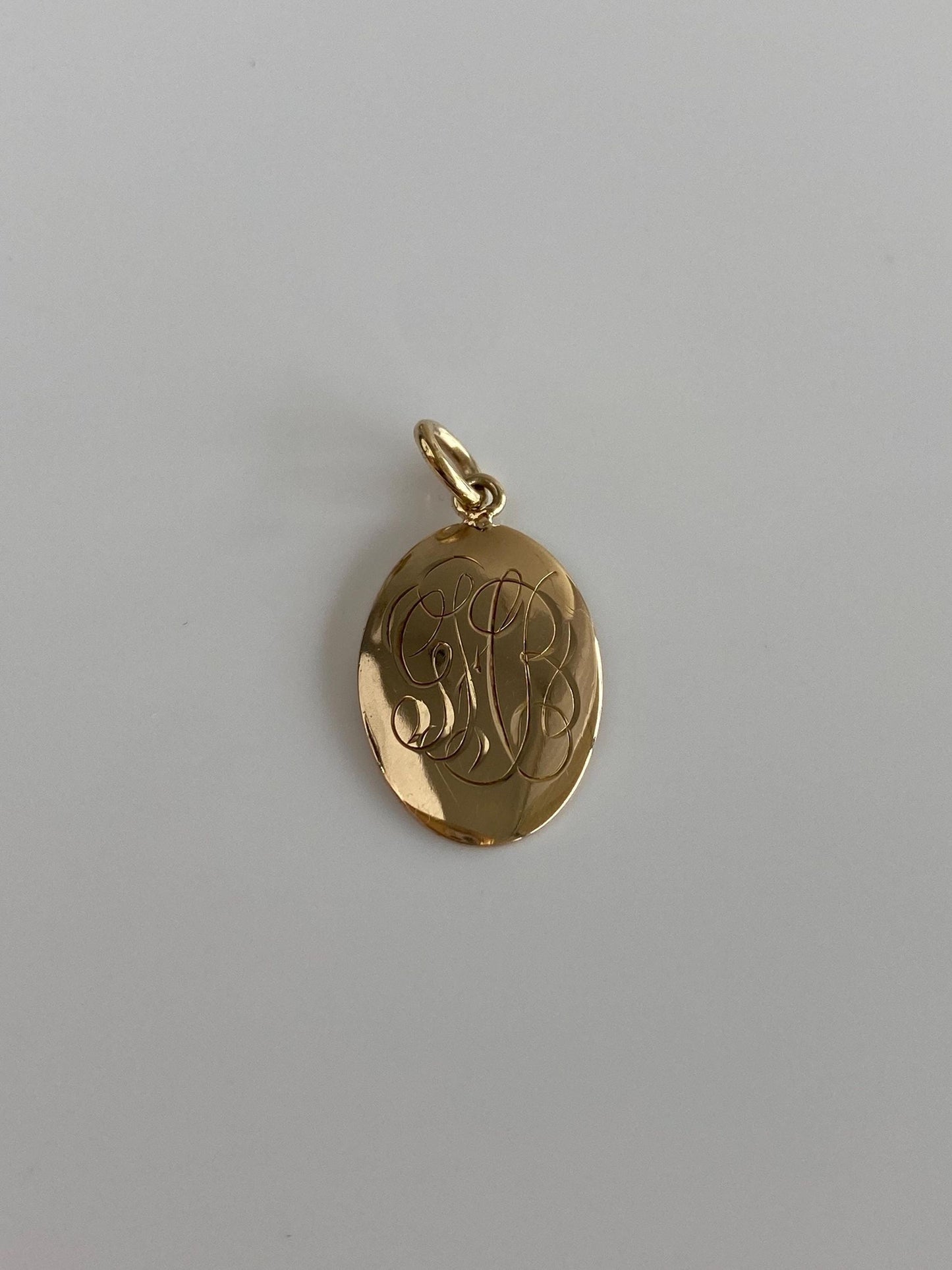 Vintage Solid 14k Yellow Gold Monogram Cufflink Conversion Charm