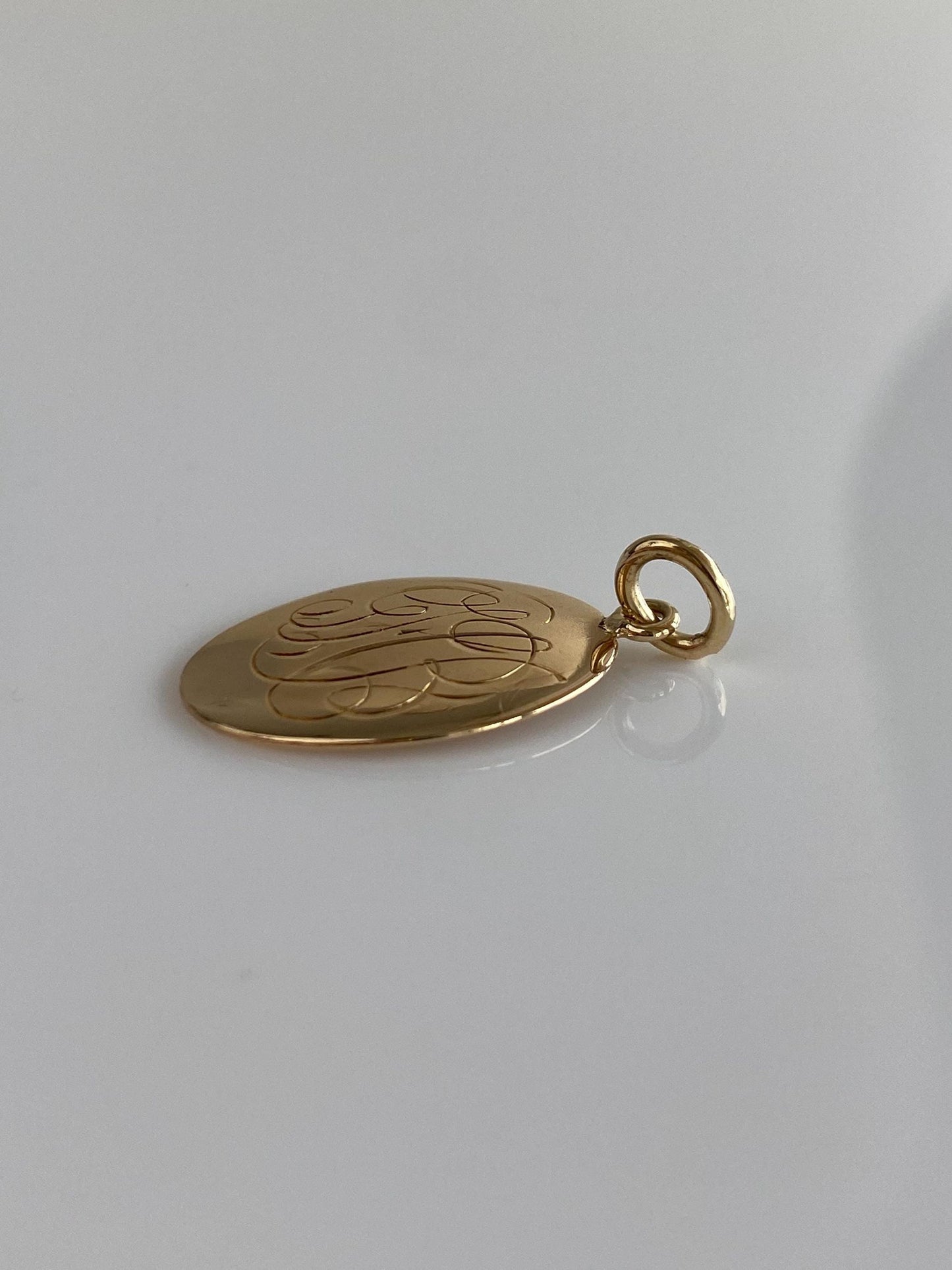 Vintage Solid 14k Yellow Gold Monogram Cufflink Conversion Charm