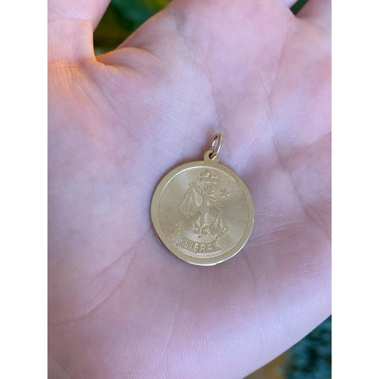 Vintage Solid 10k Yellow Gold Libra Scales Zodiac Charm