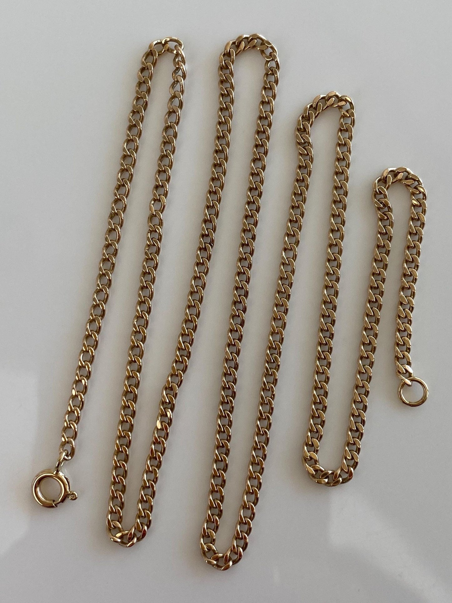 Vintage Solid 14k Yellow Gold Curb Chain Necklace - 20 inches