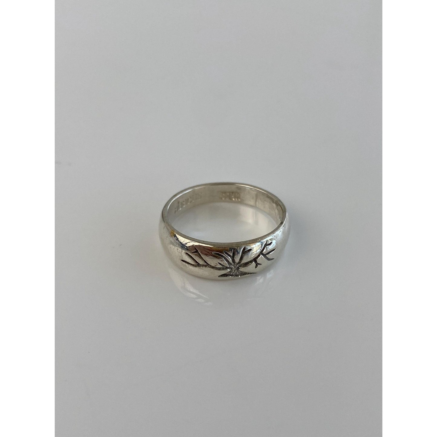 Solid Sterling Silver Tree of Life Ring Band - Size 6.75