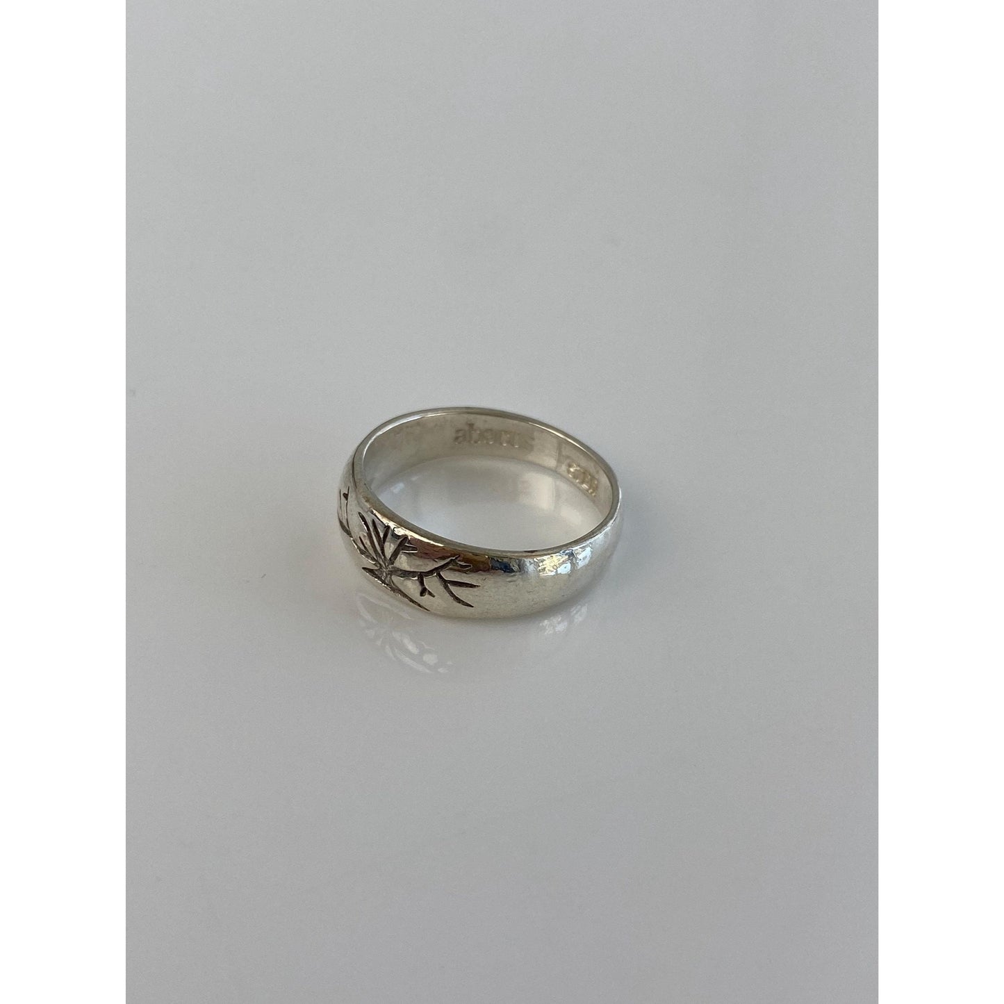 Solid Sterling Silver Tree of Life Ring Band - Size 6.75