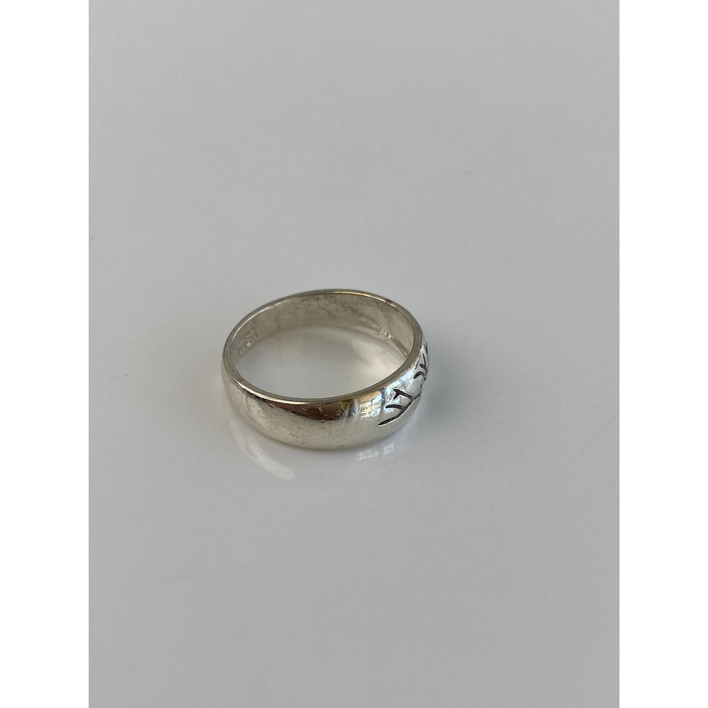 Solid Sterling Silver Tree of Life Ring Band - Size 6.75