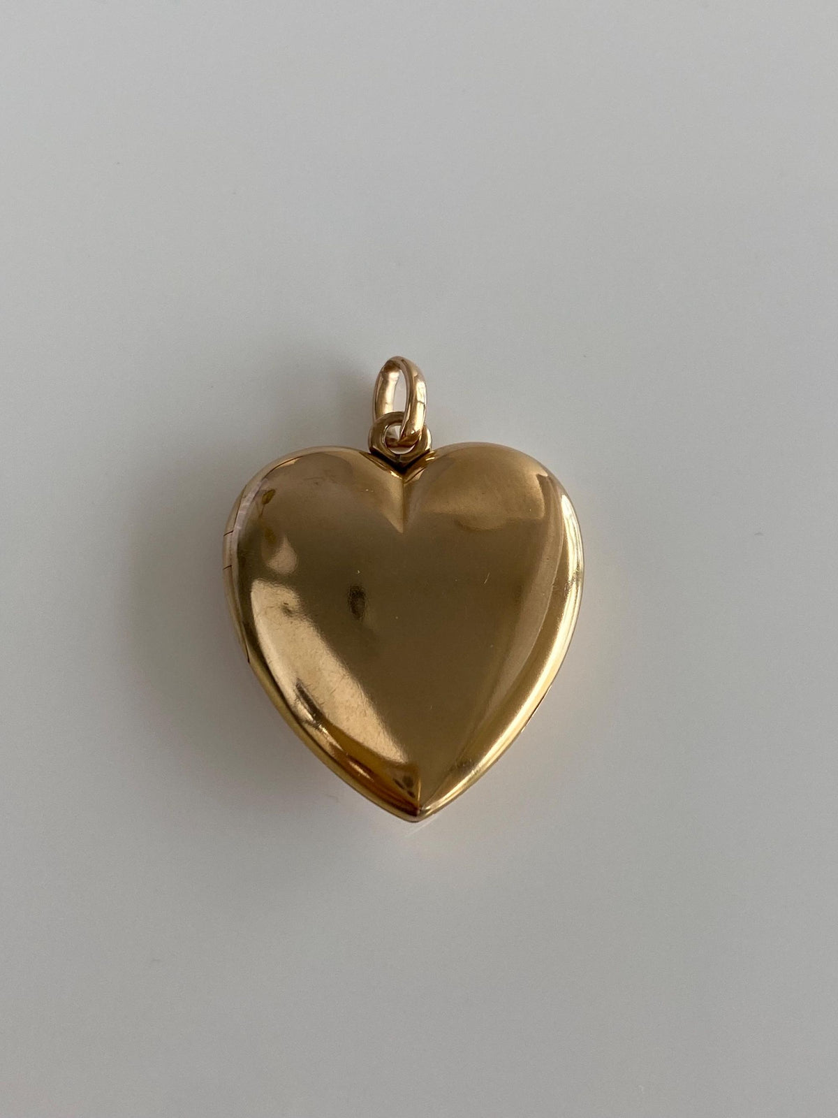 Vintage Solid 10k Rosey Gold Star Set Diamond Heart Locket Charm
