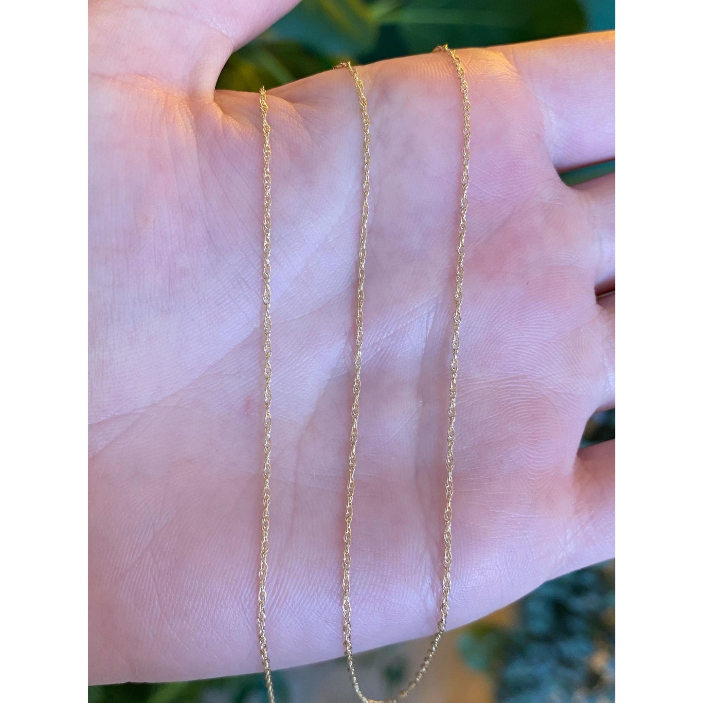 Vintage Solid 14k Yellow Gold Dainty Chain Necklace - 18.5 inches
