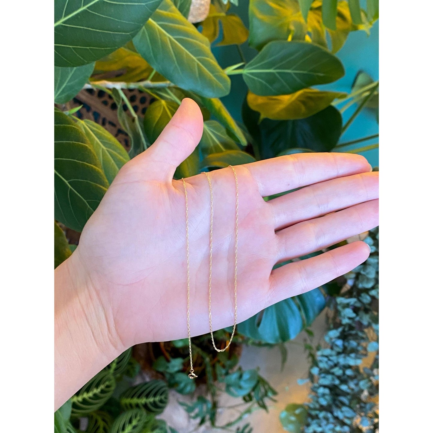 Vintage Solid 14k Yellow Gold Dainty Chain Necklace - 18.5 inches