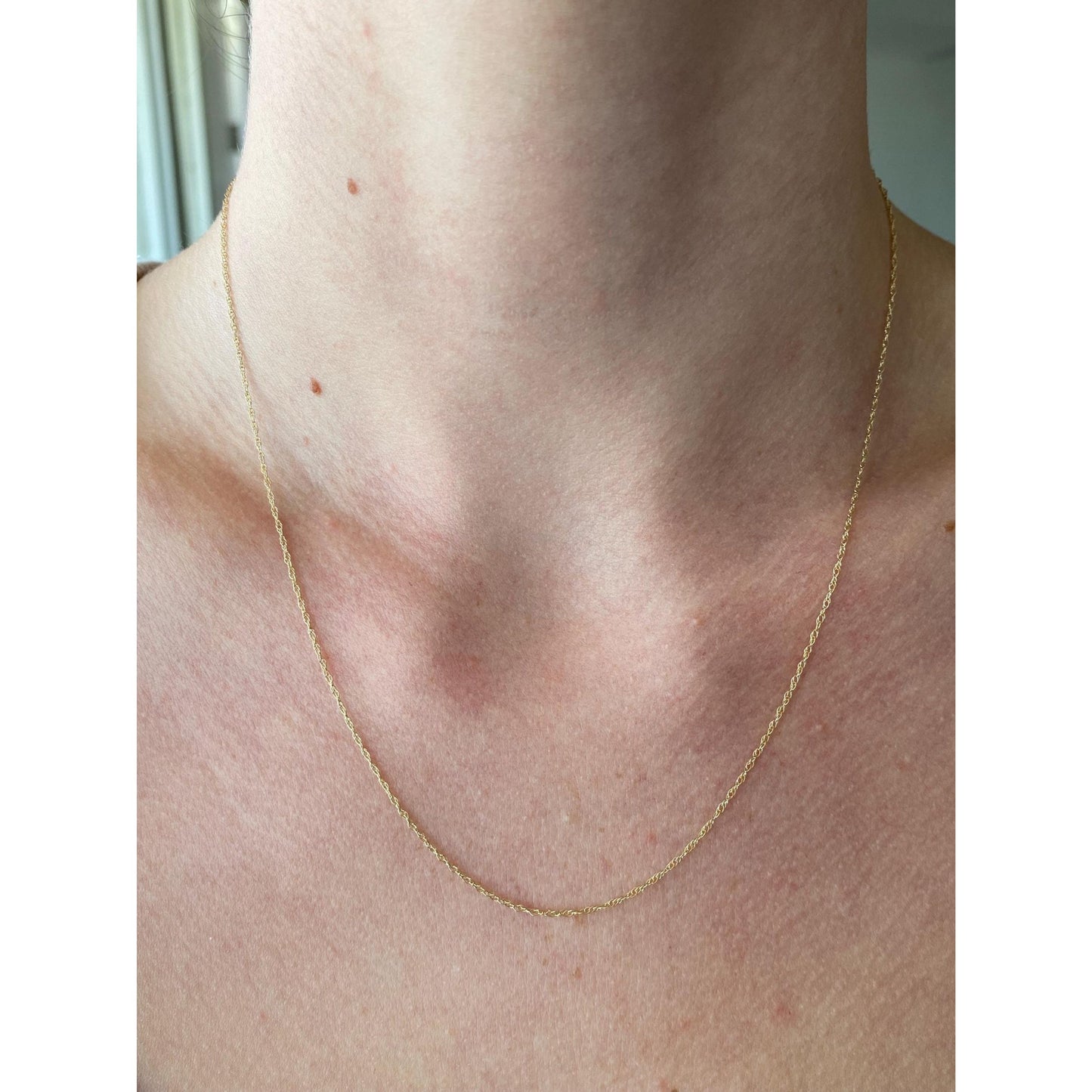 Vintage Solid 14k Yellow Gold Dainty Chain Necklace - 18.5 inches