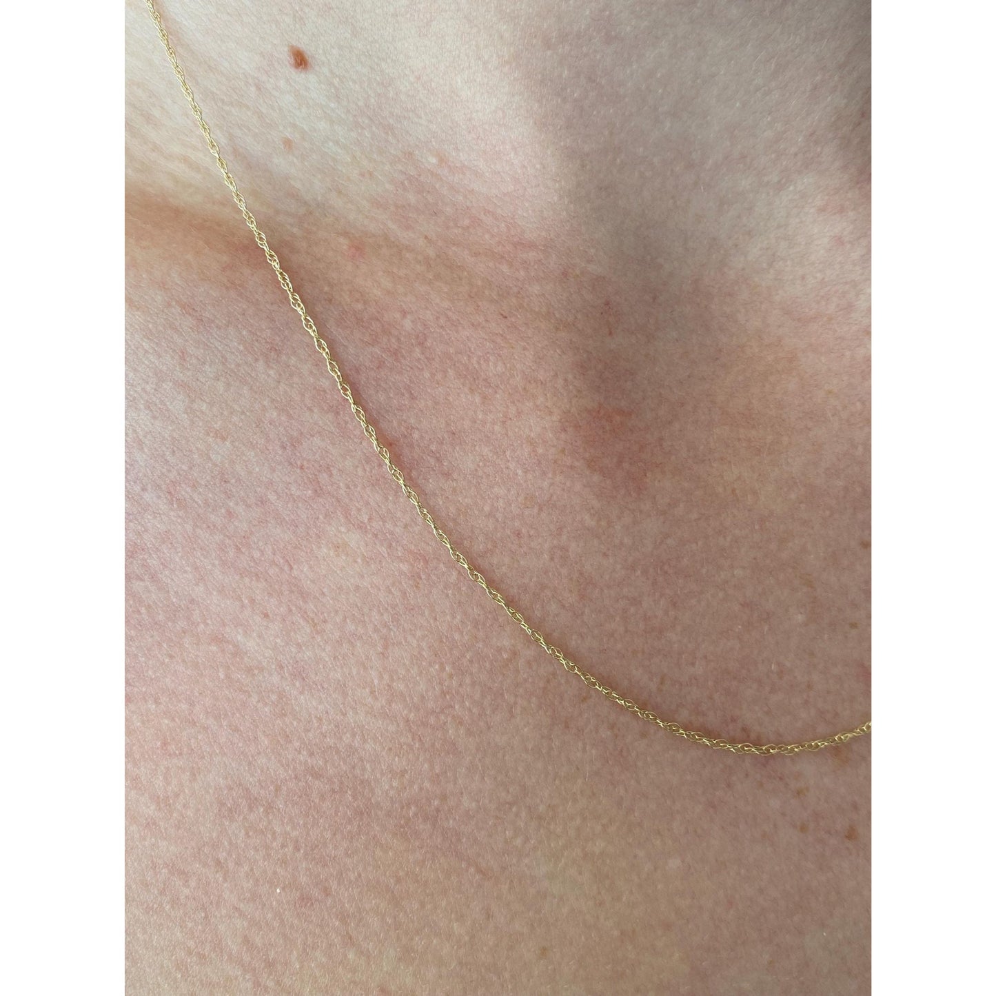 Vintage Solid 14k Yellow Gold Dainty Chain Necklace - 18.5 inches