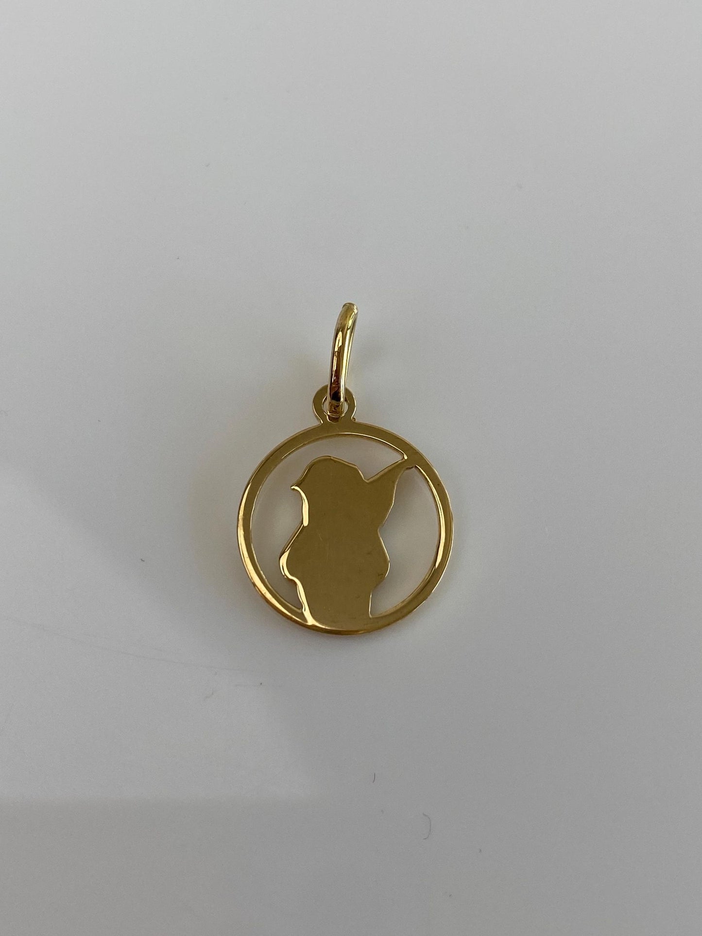 Vintage Solid 18k Yellow Gold Cherub Angel Charm
