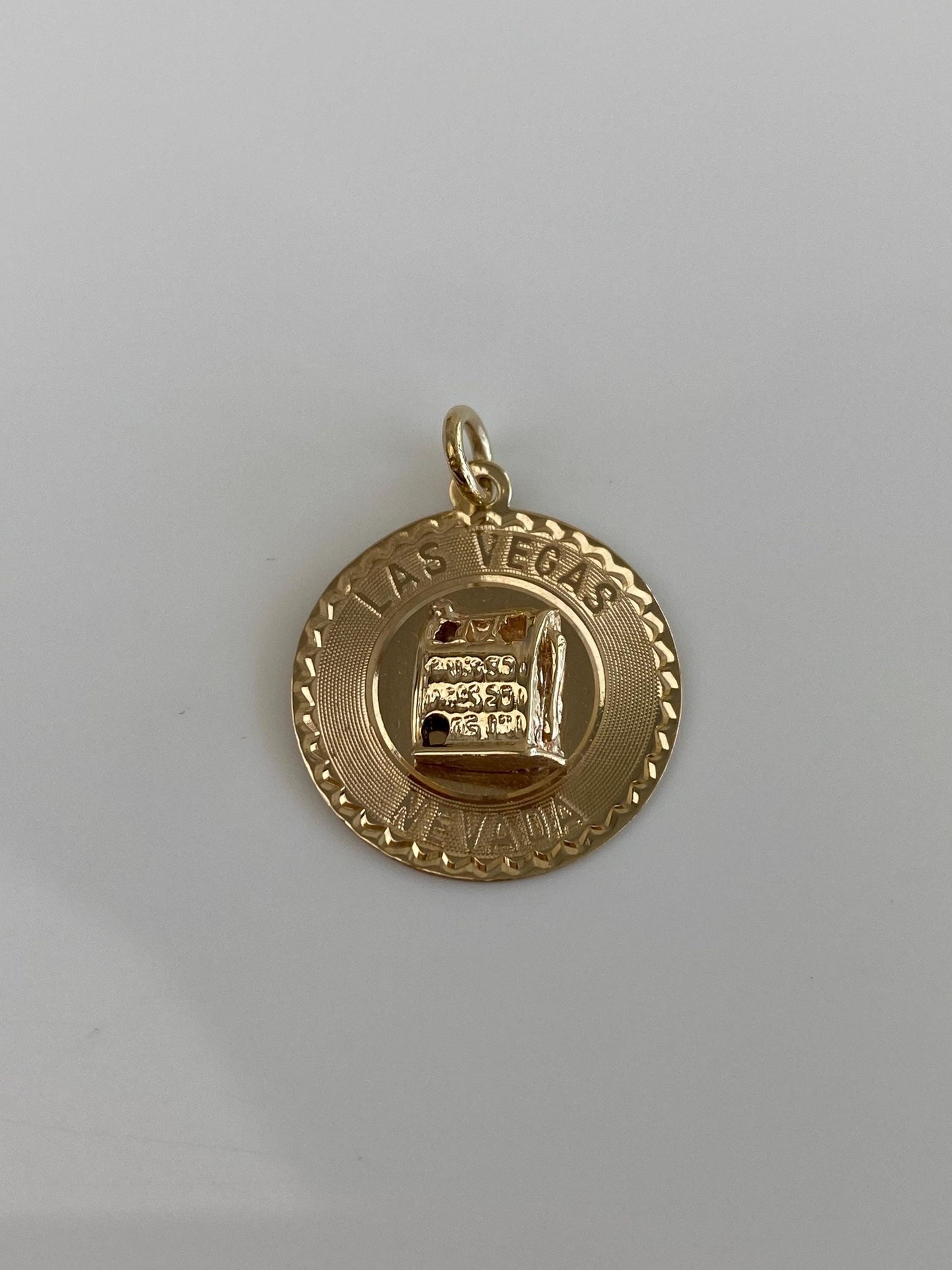 Vintage Solid 14k Yellow Gold Las Vegas Slot Machine Charm