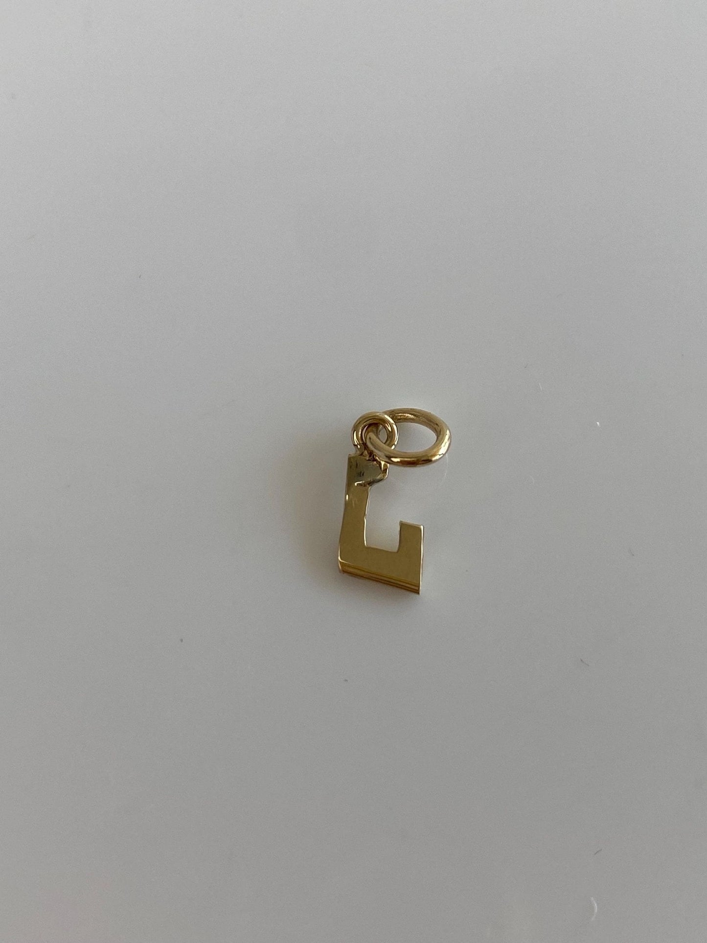 Solid 14k Yellow Gold Satin Initial 'J' Charm