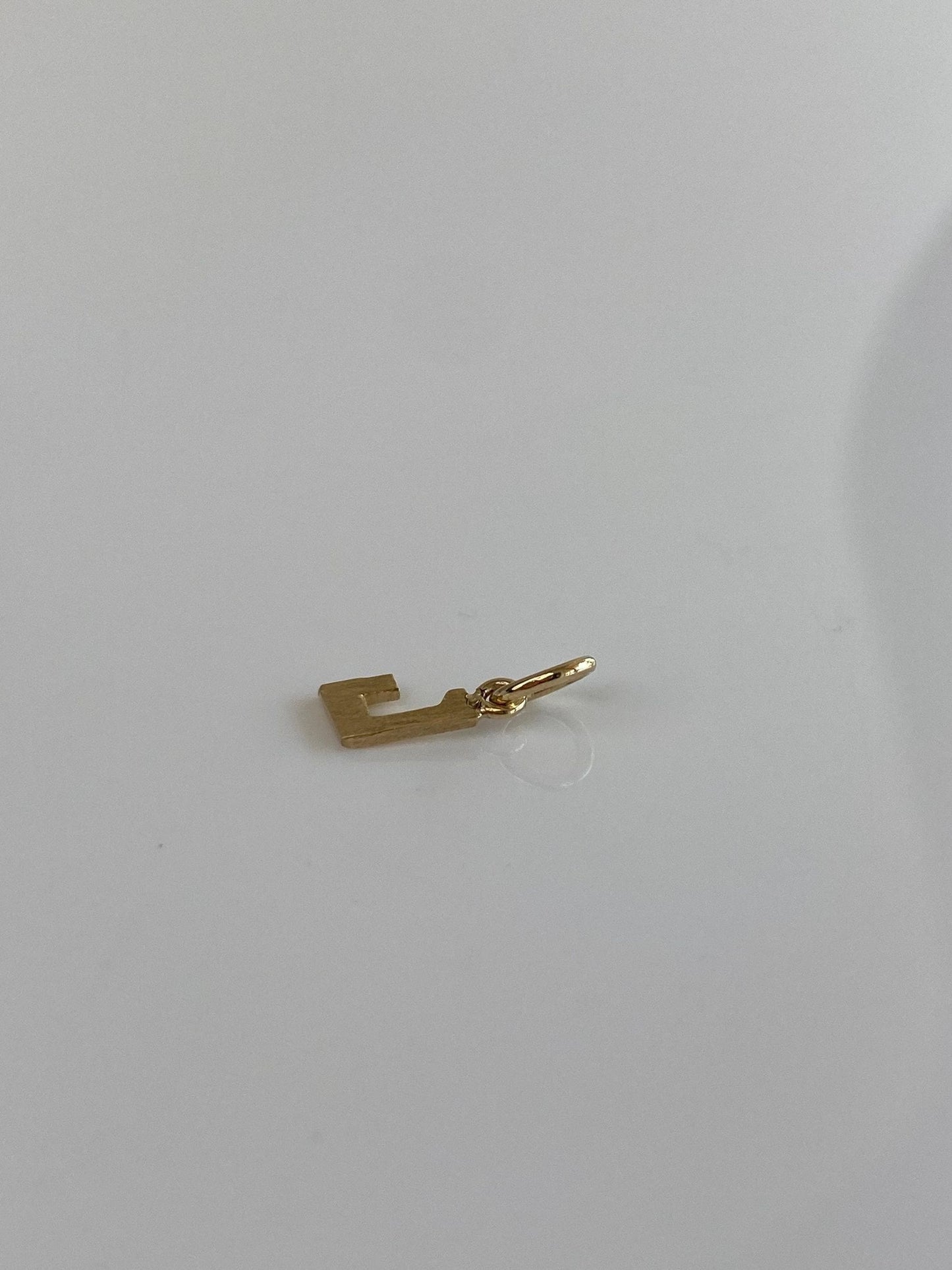 Solid 14k Yellow Gold Satin Initial 'J' Charm