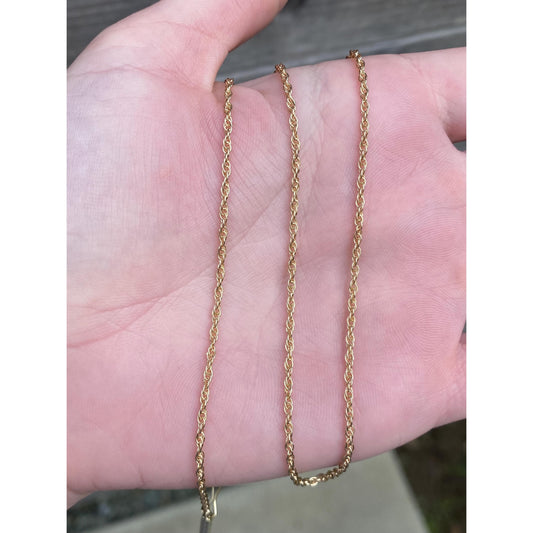 Vintage Solid 14k Yellow Gold Chain Necklace - 24.5 inches