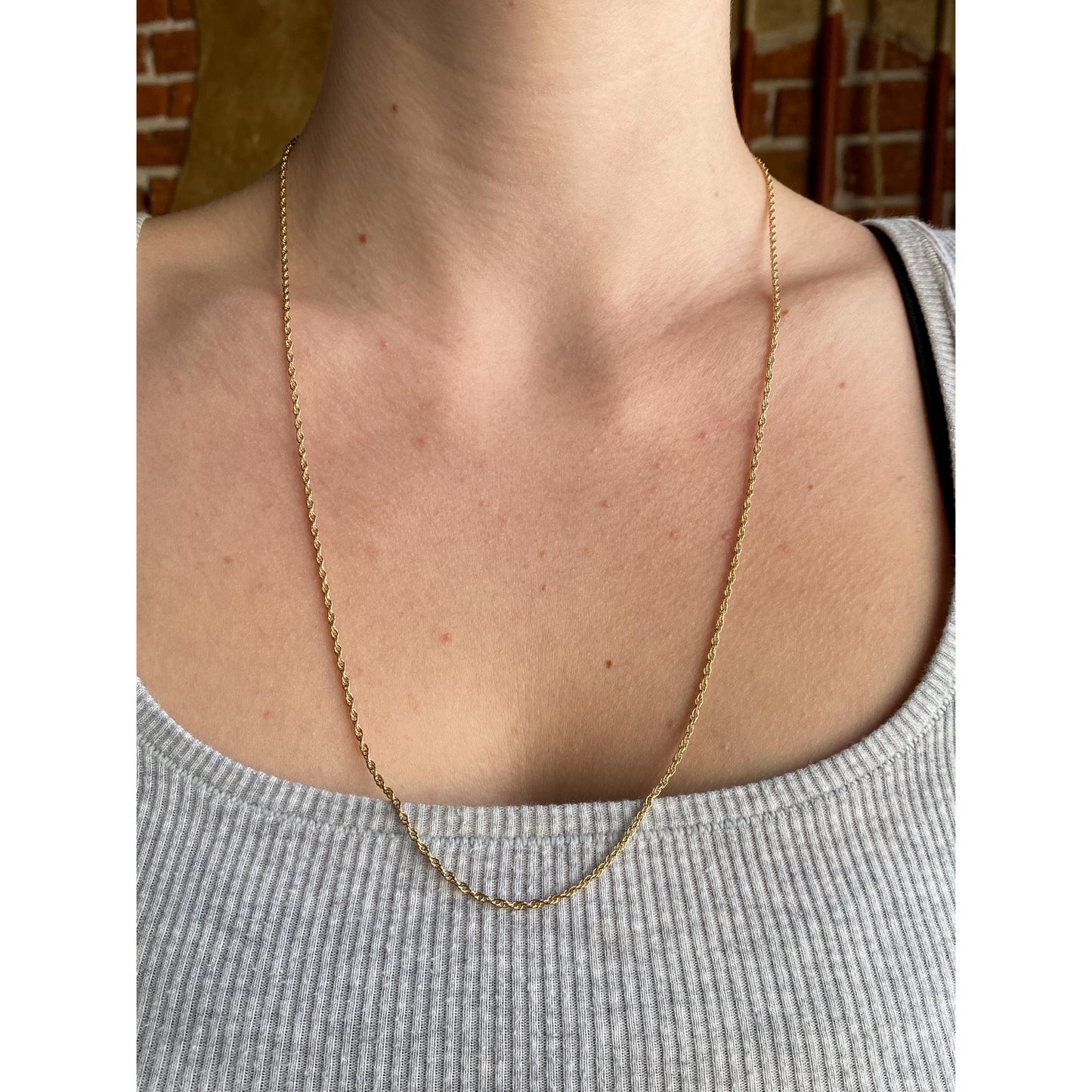 Vintage Solid 14k Yellow Gold Chain Necklace - 24.5 inches