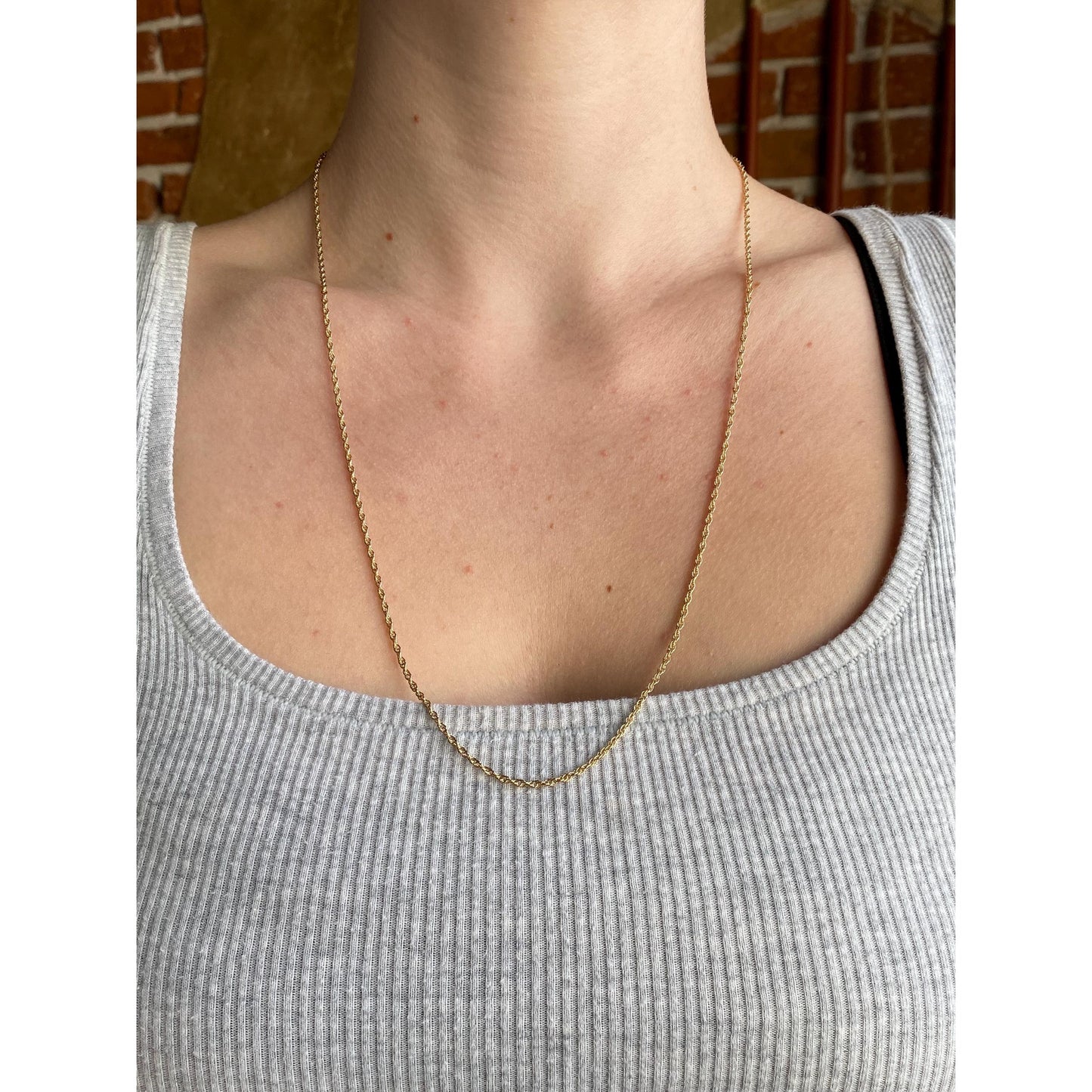 Vintage Solid 14k Yellow Gold Chain Necklace - 24.5 inches