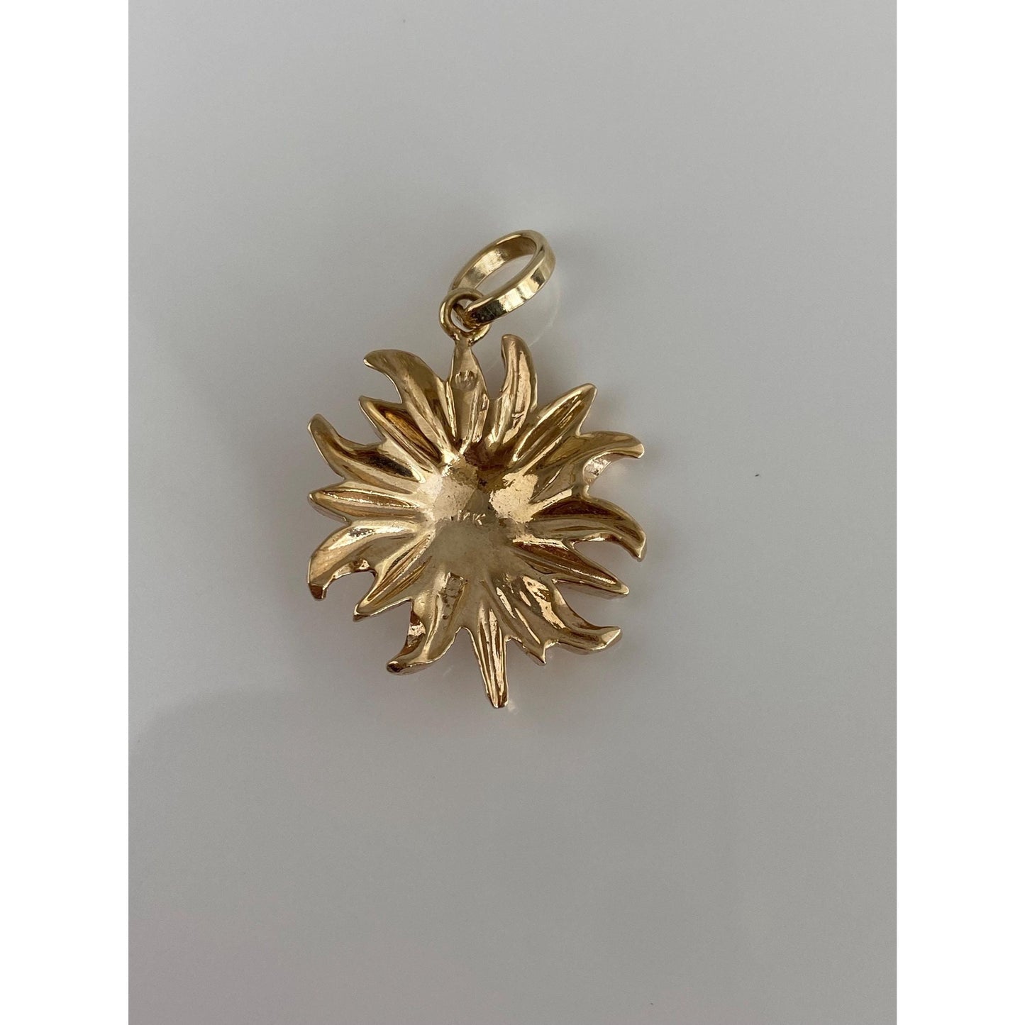 Vintage Solid 14k Yellow Gold Sun Face Charm