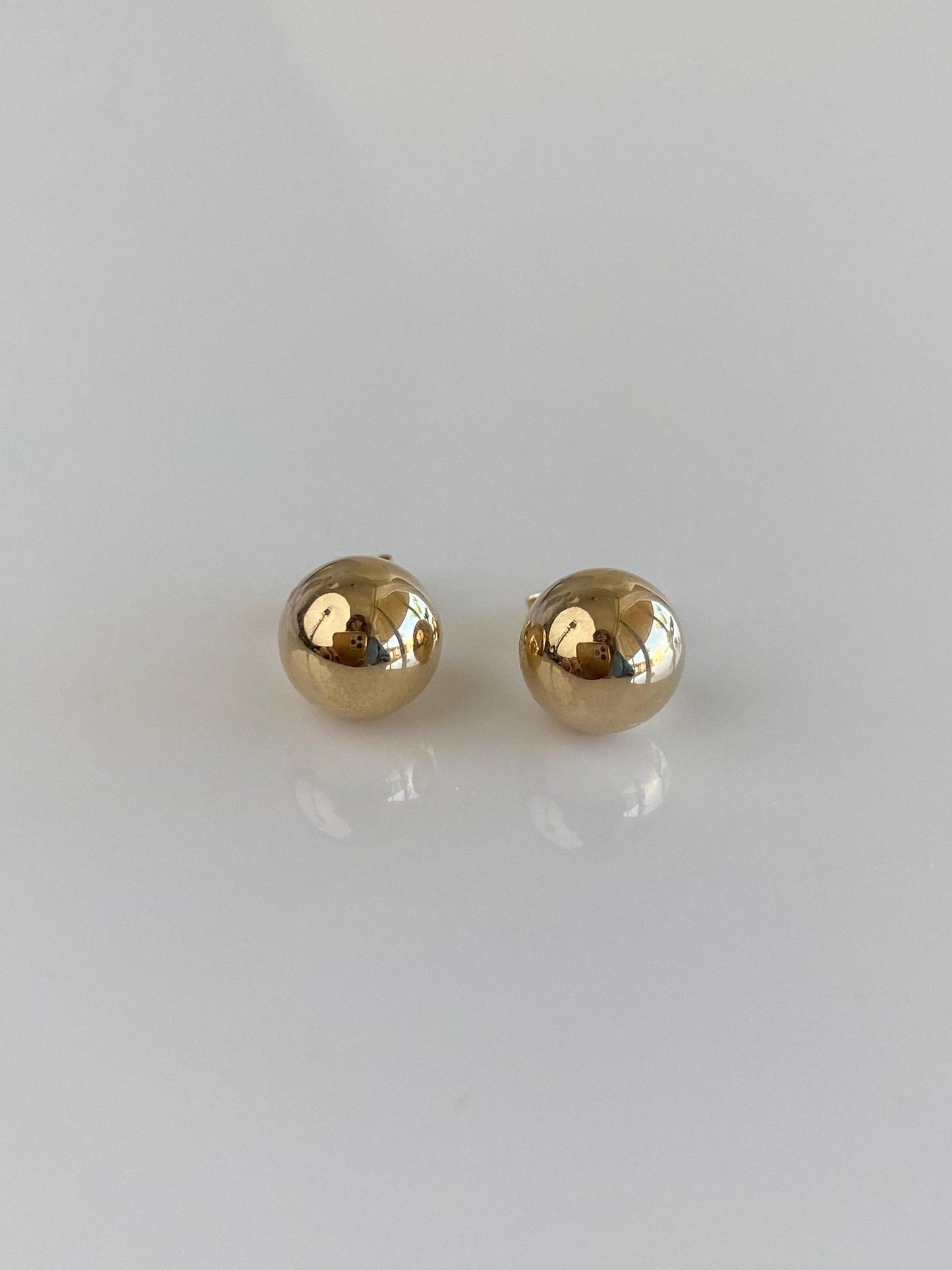 Vintage 14k Yellow Gold Large Ball Stud Earrings
