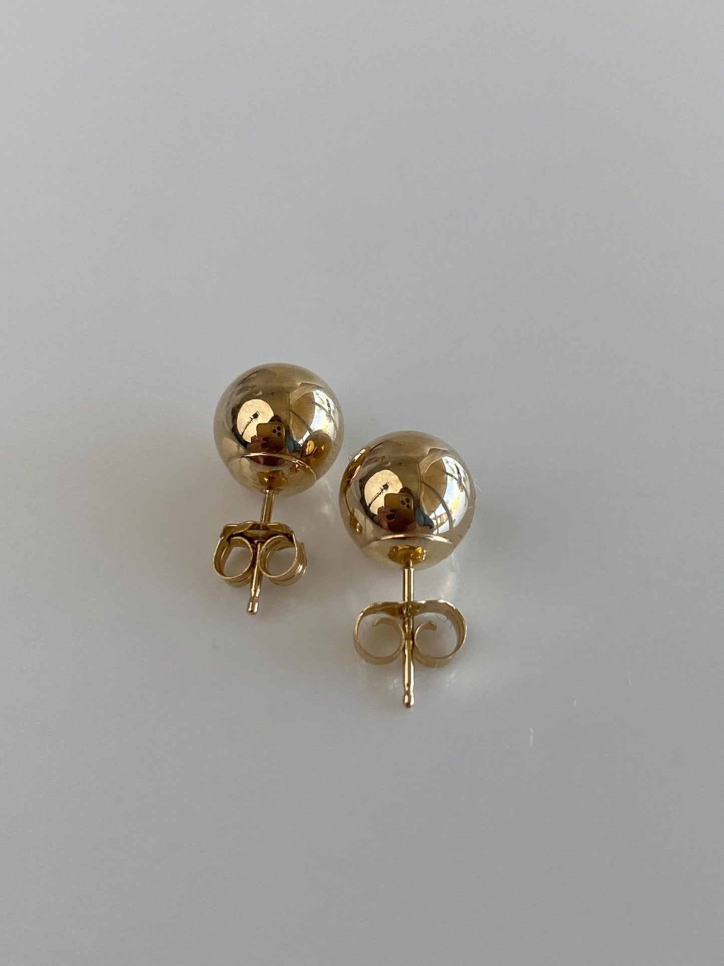 Vintage 14k Yellow Gold Large Ball Stud Earrings