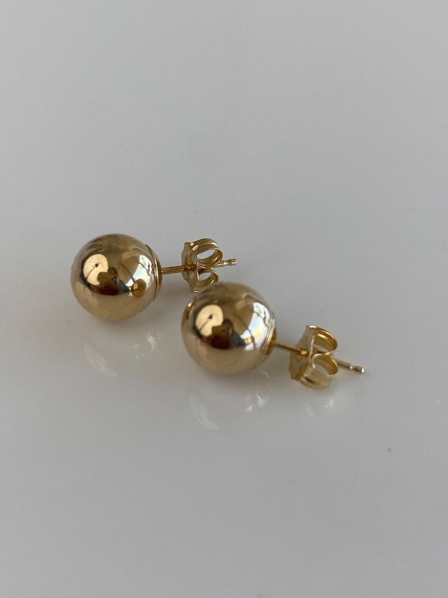 Vintage 14k Yellow Gold Large Ball Stud Earrings