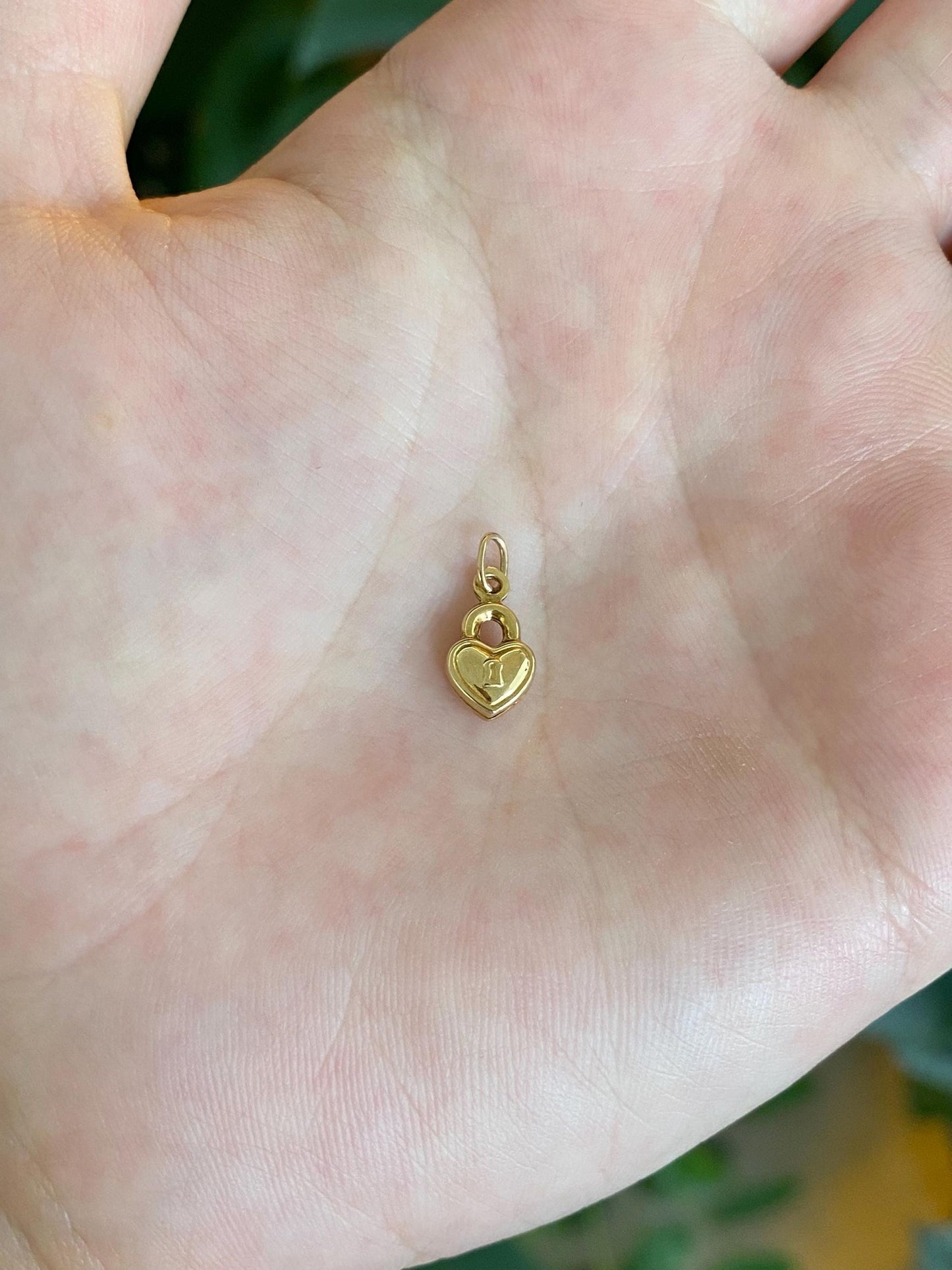 Vintage 10k Yellow Gold Heart Lock Charm