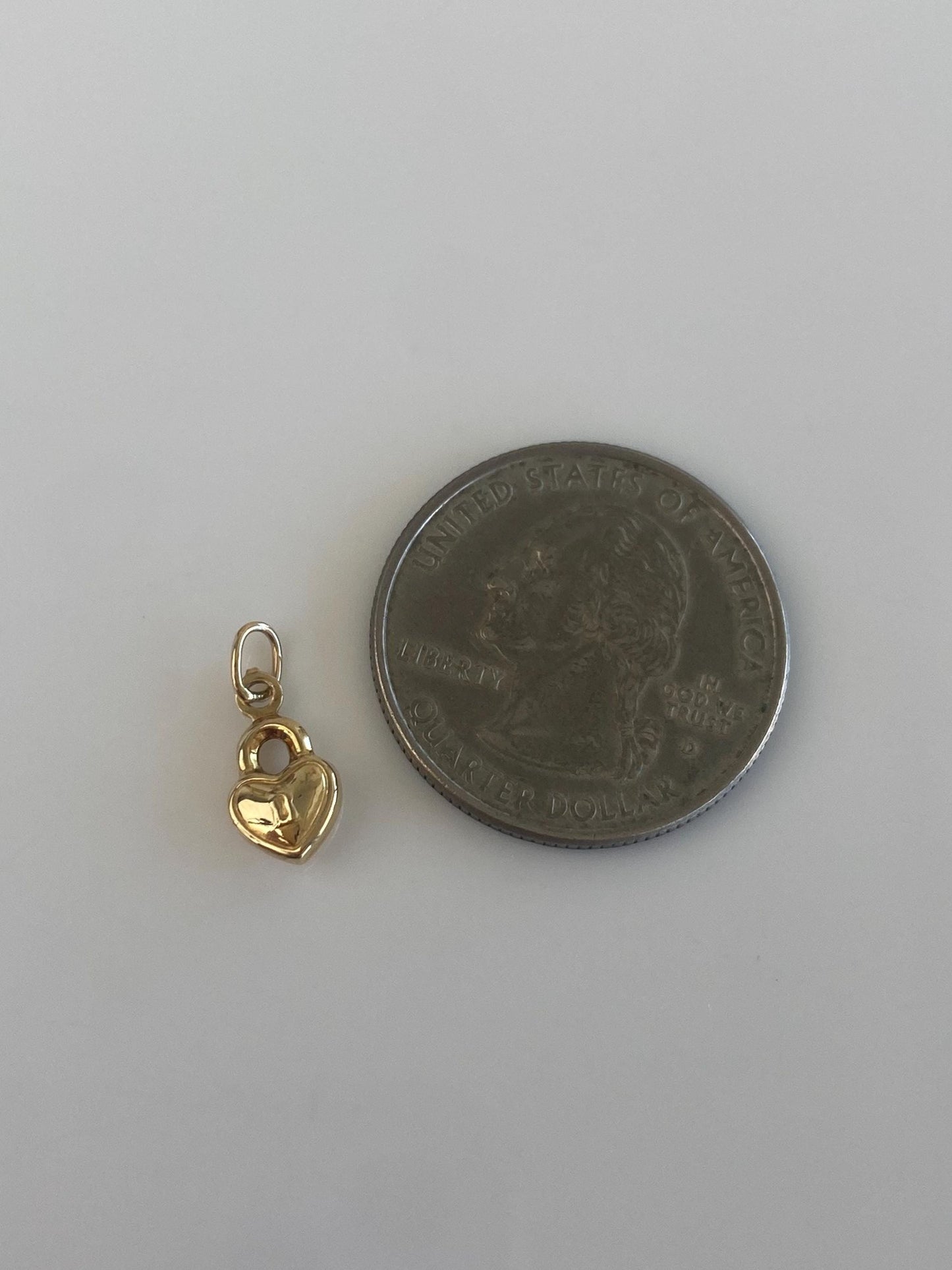Vintage 10k Yellow Gold Heart Lock Charm
