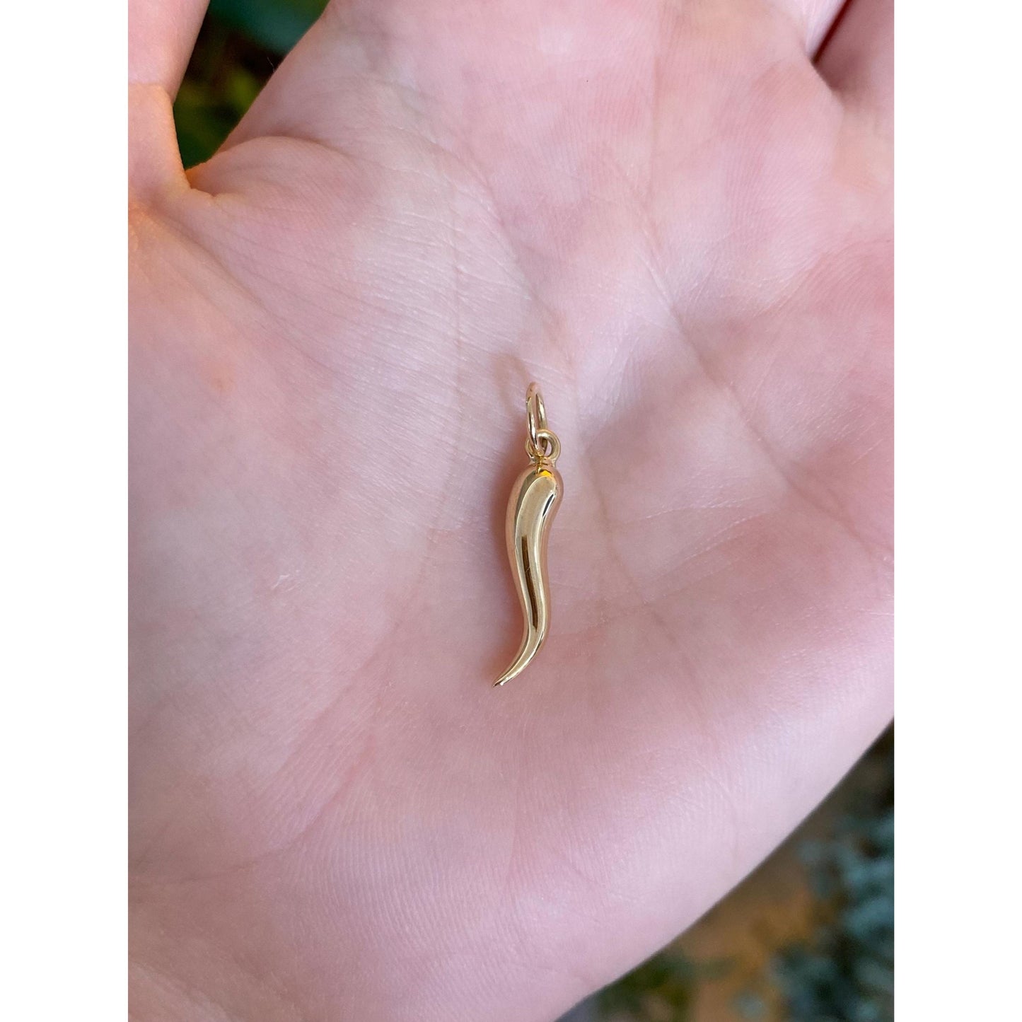 Vintage 14k Yellow Gold Italian Horn Charm