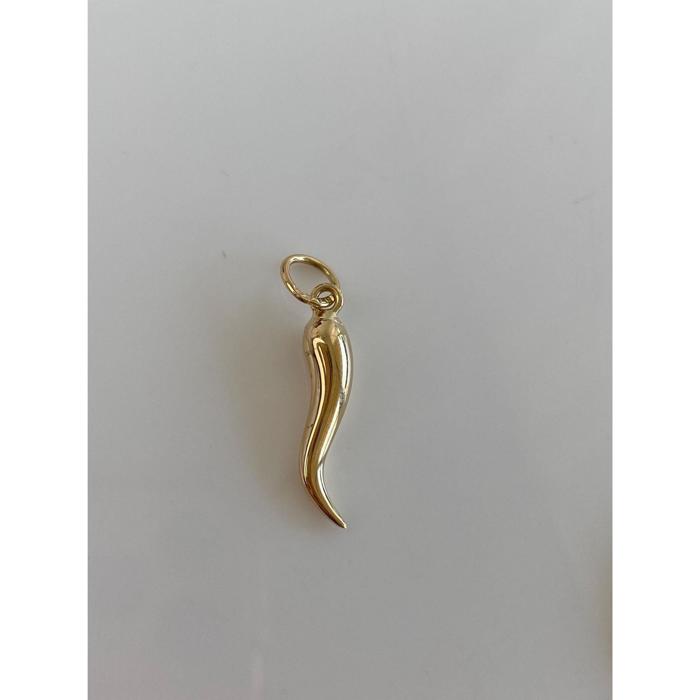 Vintage 14k Yellow Gold Italian Horn Charm