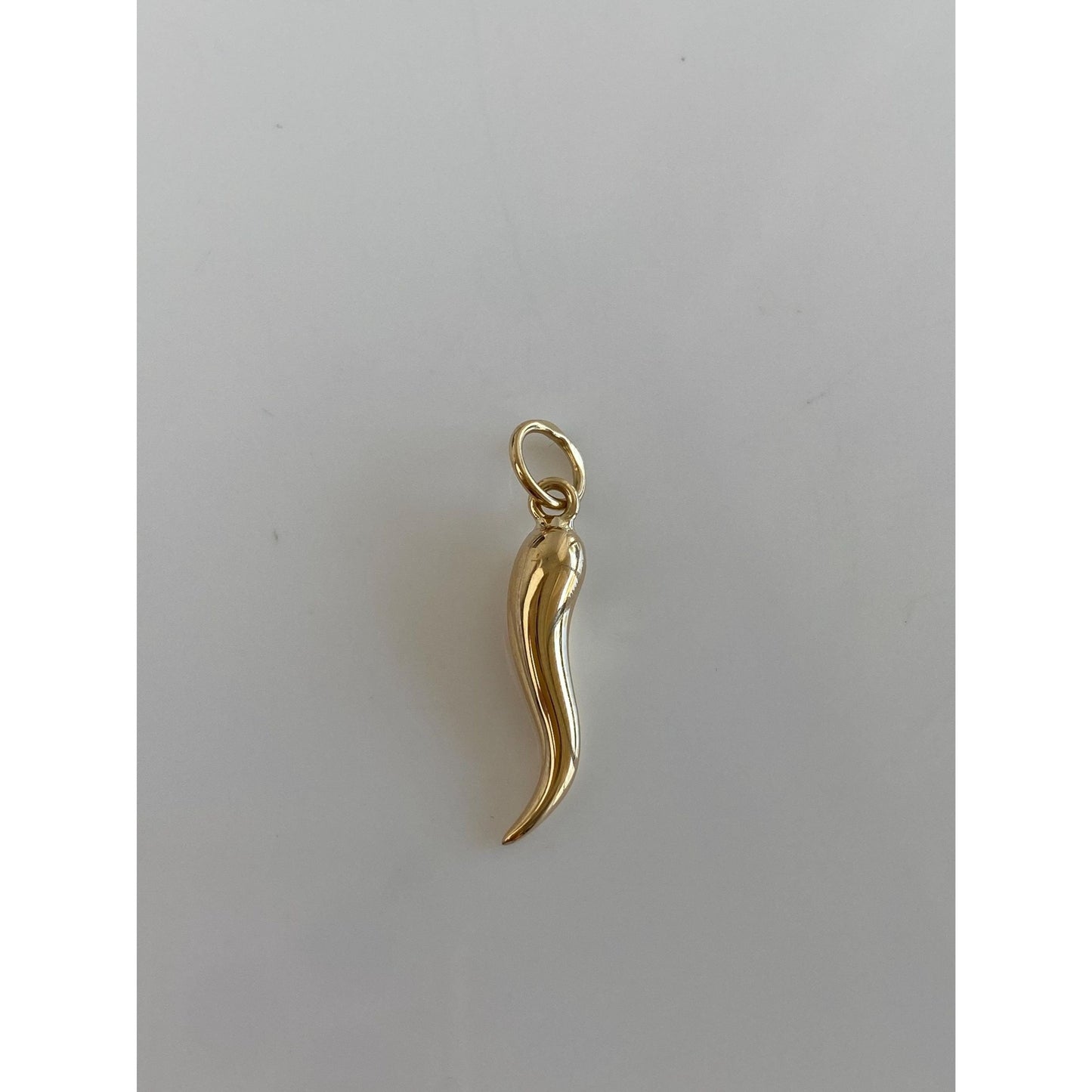 Vintage 14k Yellow Gold Italian Horn Charm