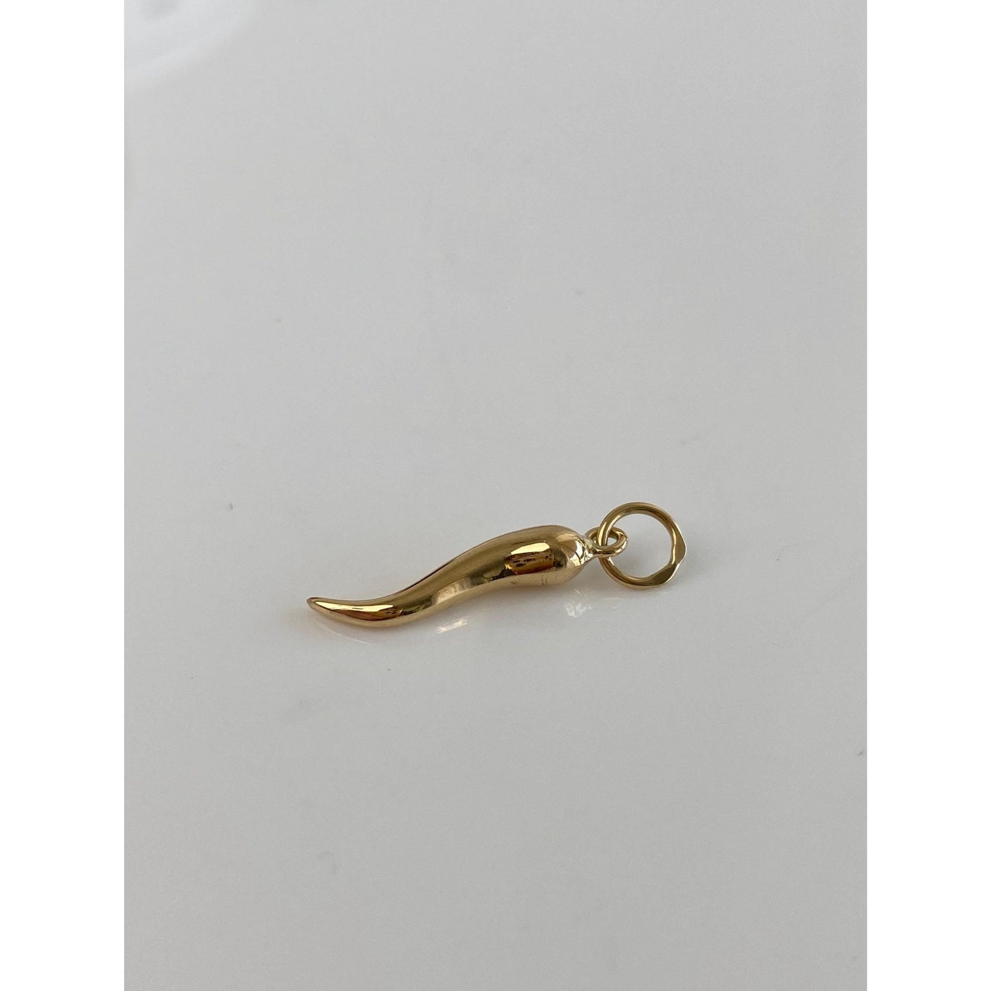Vintage 14k Yellow Gold Italian Horn Charm