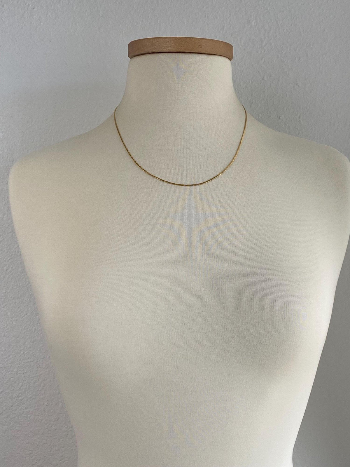 Vintage Solid 14k Yellow Gold Flat Zipper Chain Necklace - 20 inches