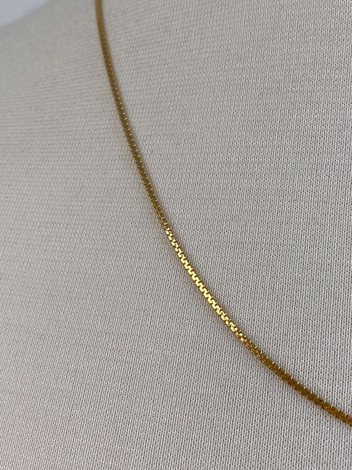 Vintage Solid 14k Yellow Gold Flat Zipper Chain Necklace - 20 inches