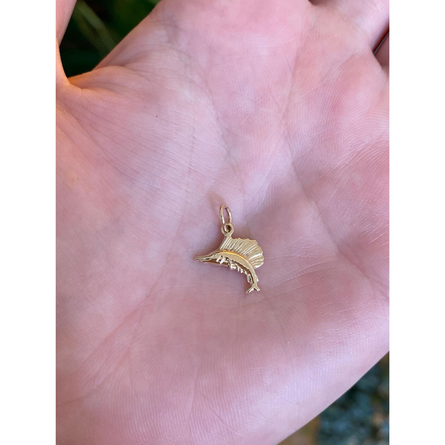 Vintage Solid 14k Yellow Gold Sailfish Charm