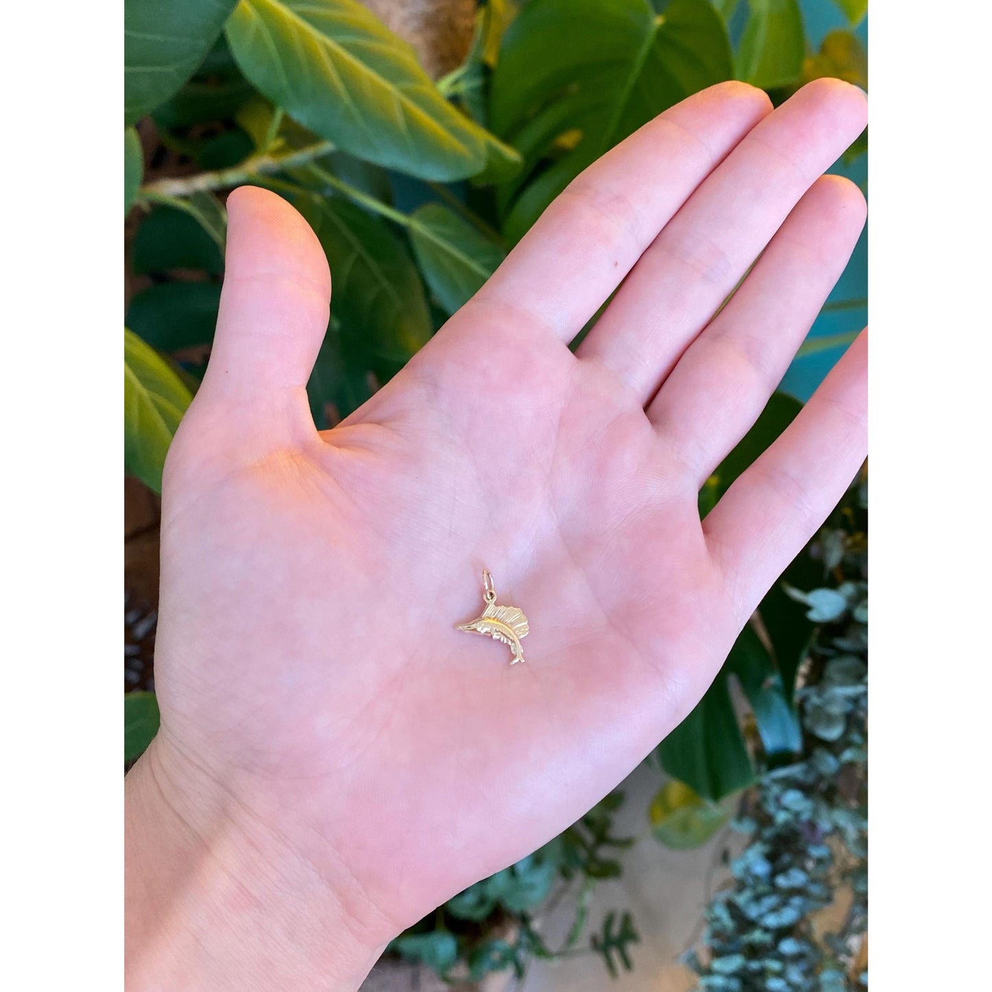 Vintage Solid 14k Yellow Gold Sailfish Charm